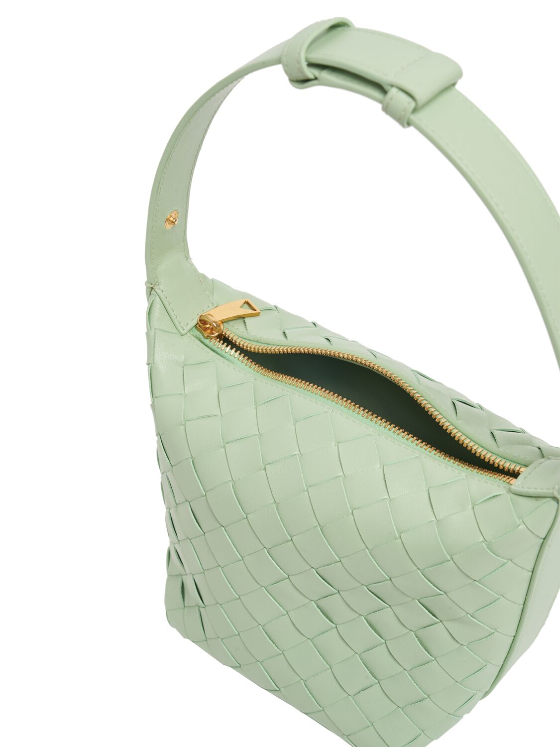 Shop Bottega Veneta Candy Wallace Leather Top Handle Bag In Fresh Mint