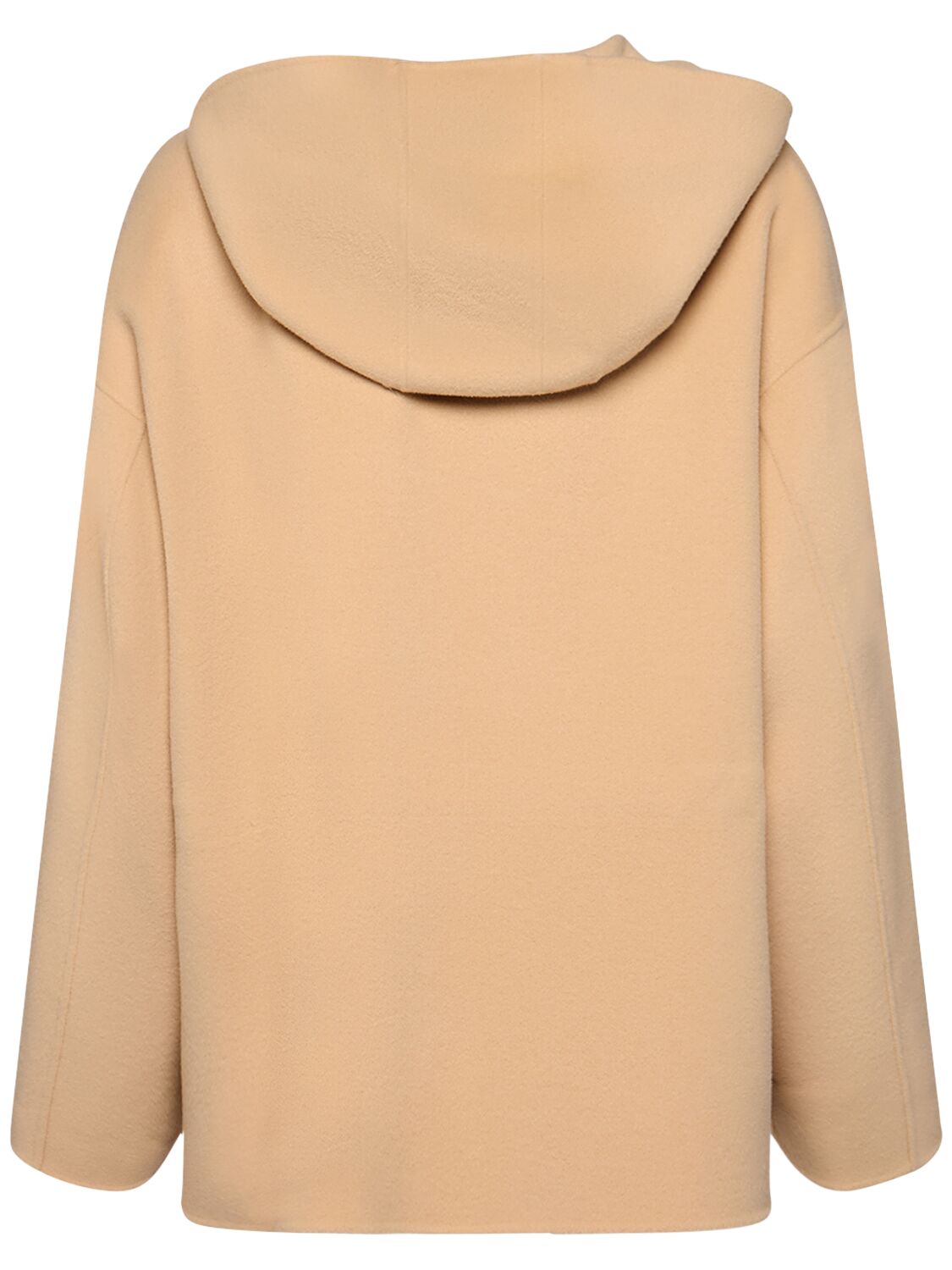 Shop Weekend Max Mara Gennaio Hooded Wool Short Coat In Beige