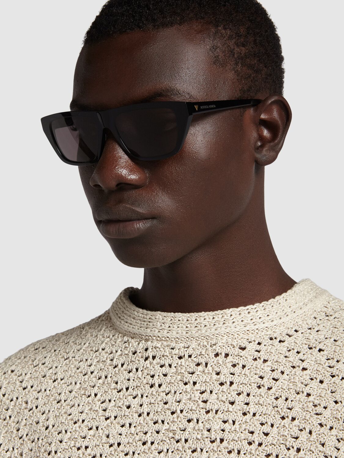 Shop Bottega Veneta Bv1291s Acetate Sunglasses In Black