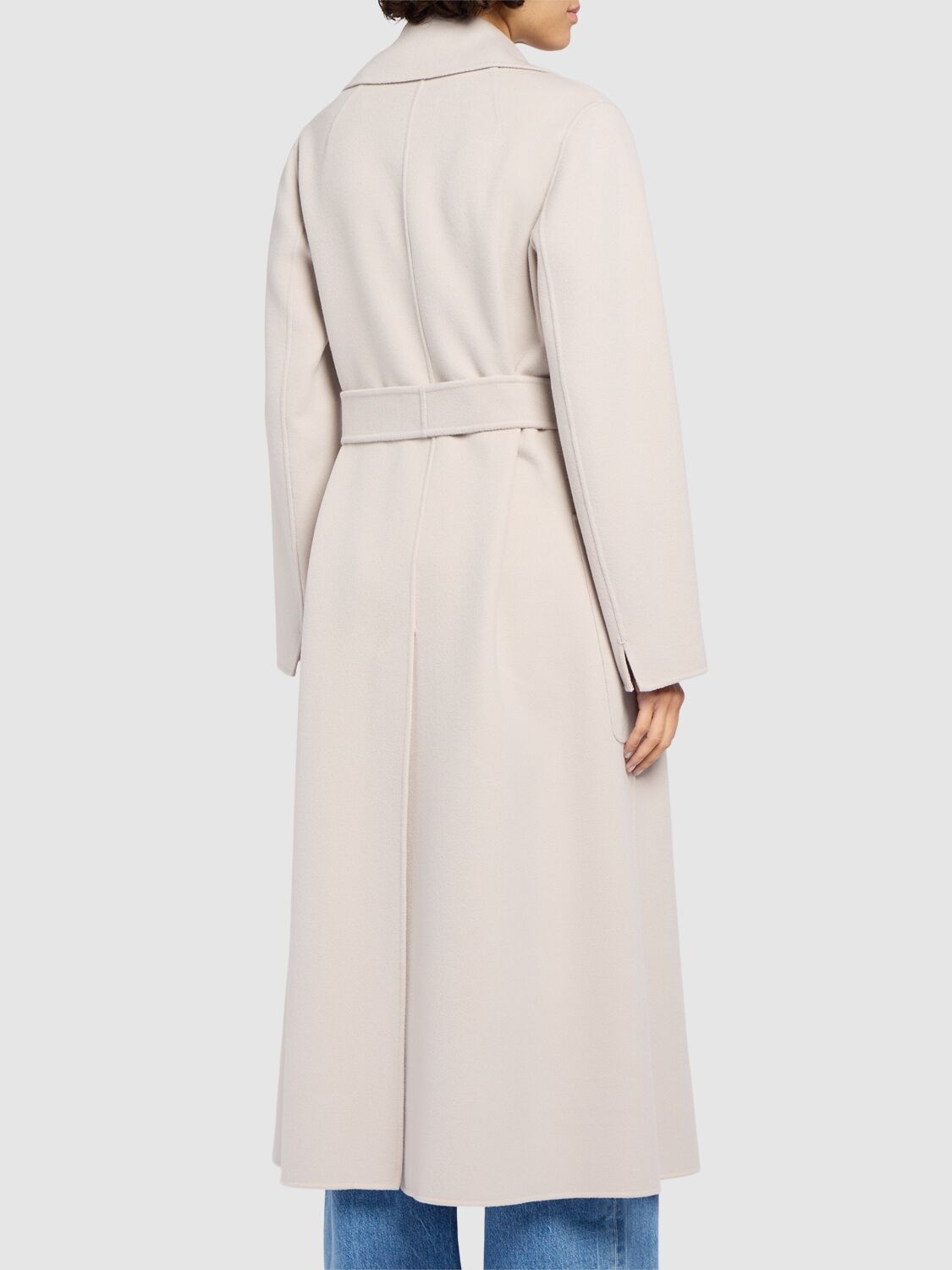 Shop 's Max Mara Paolore Belted Wool Long Coat In Beige