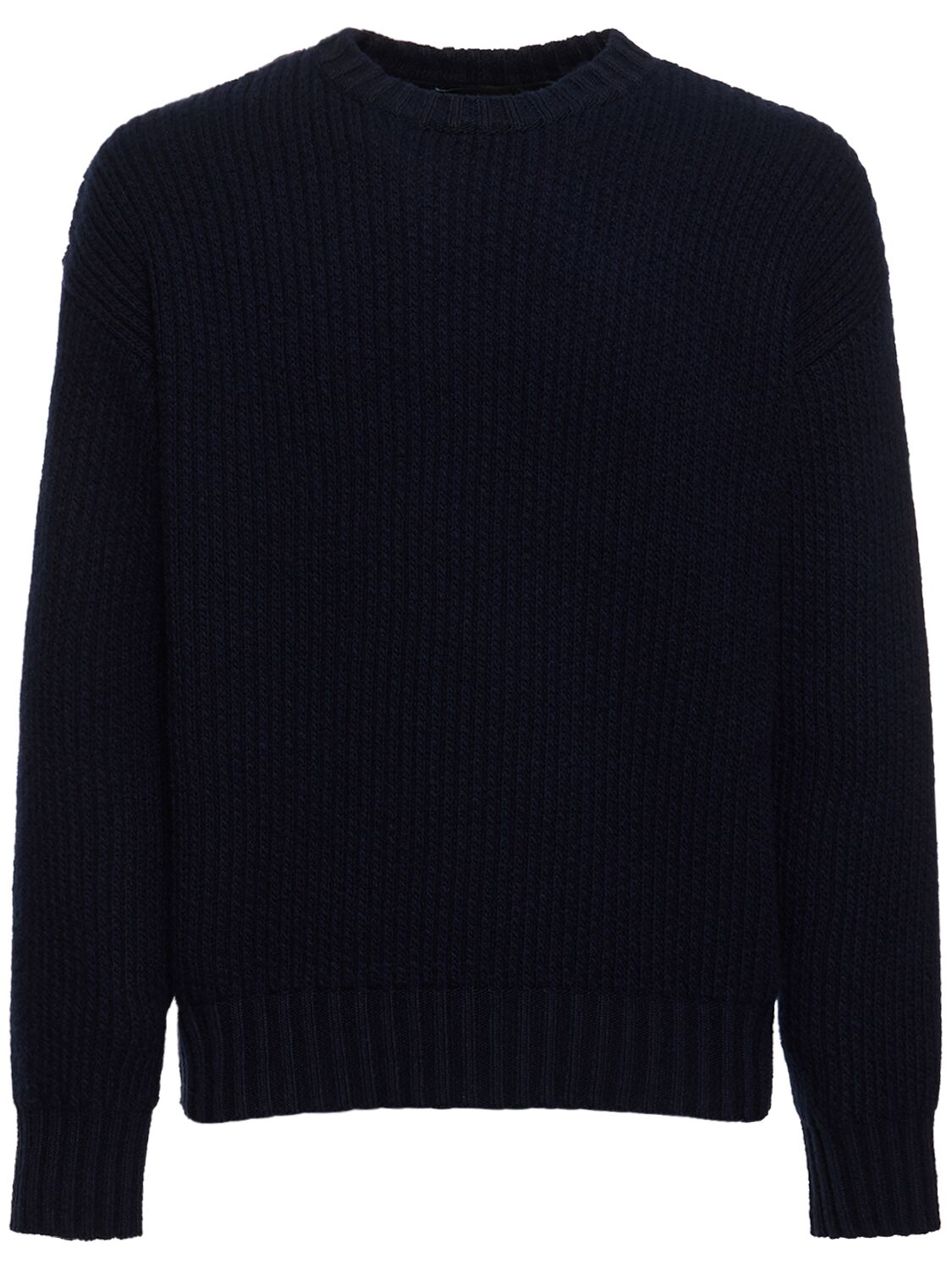 Shop Alanui Cashmere & Cotton Knit Sweater In Navy