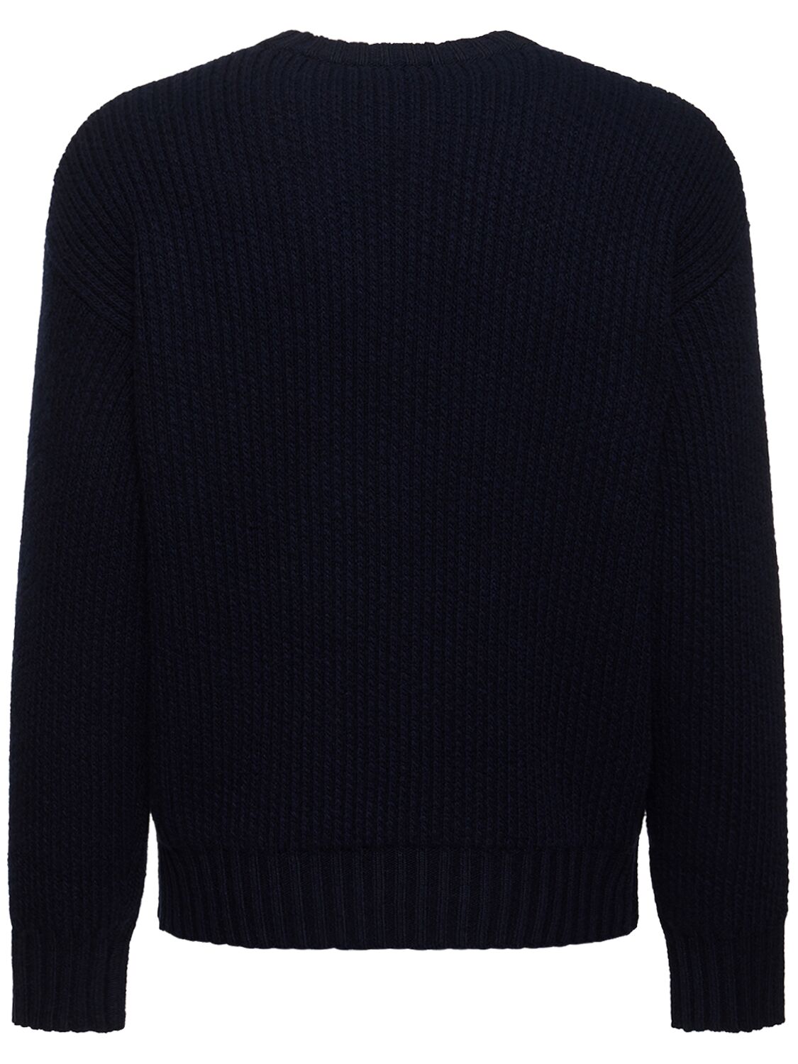 Alanui Cashmere & Cotton Knit Jumper In Navy