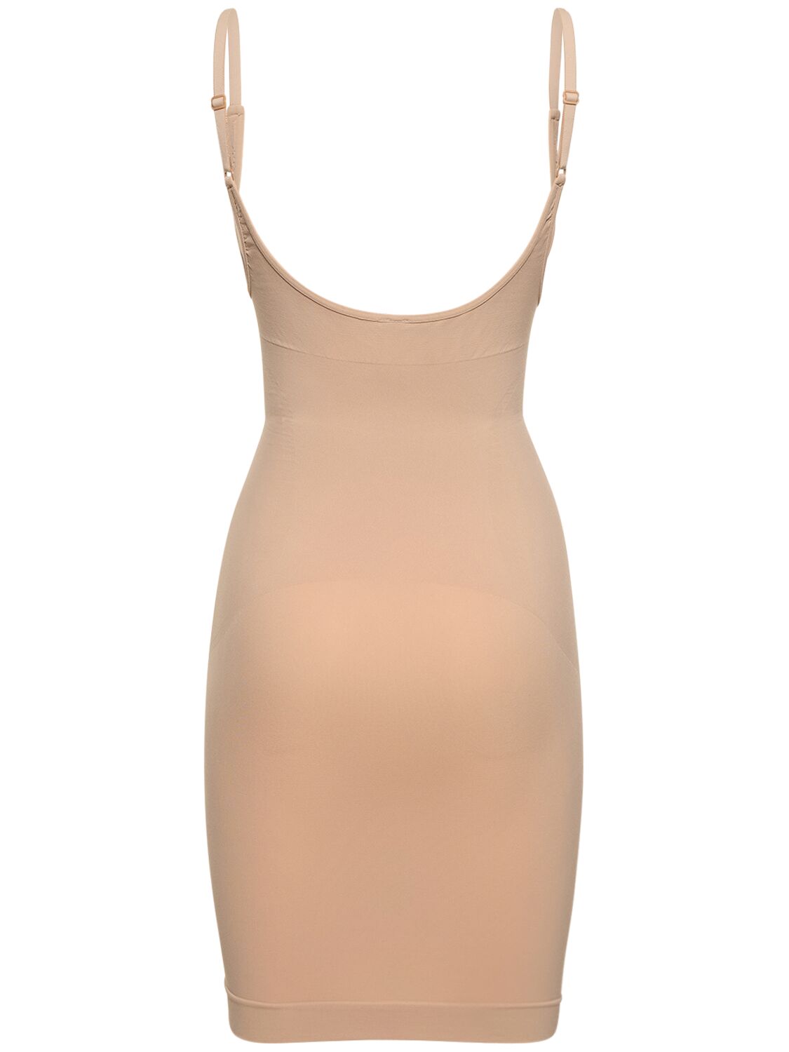 Shop Andreädamo Sculpting Jersey Slip-on Mini Dress In Nude