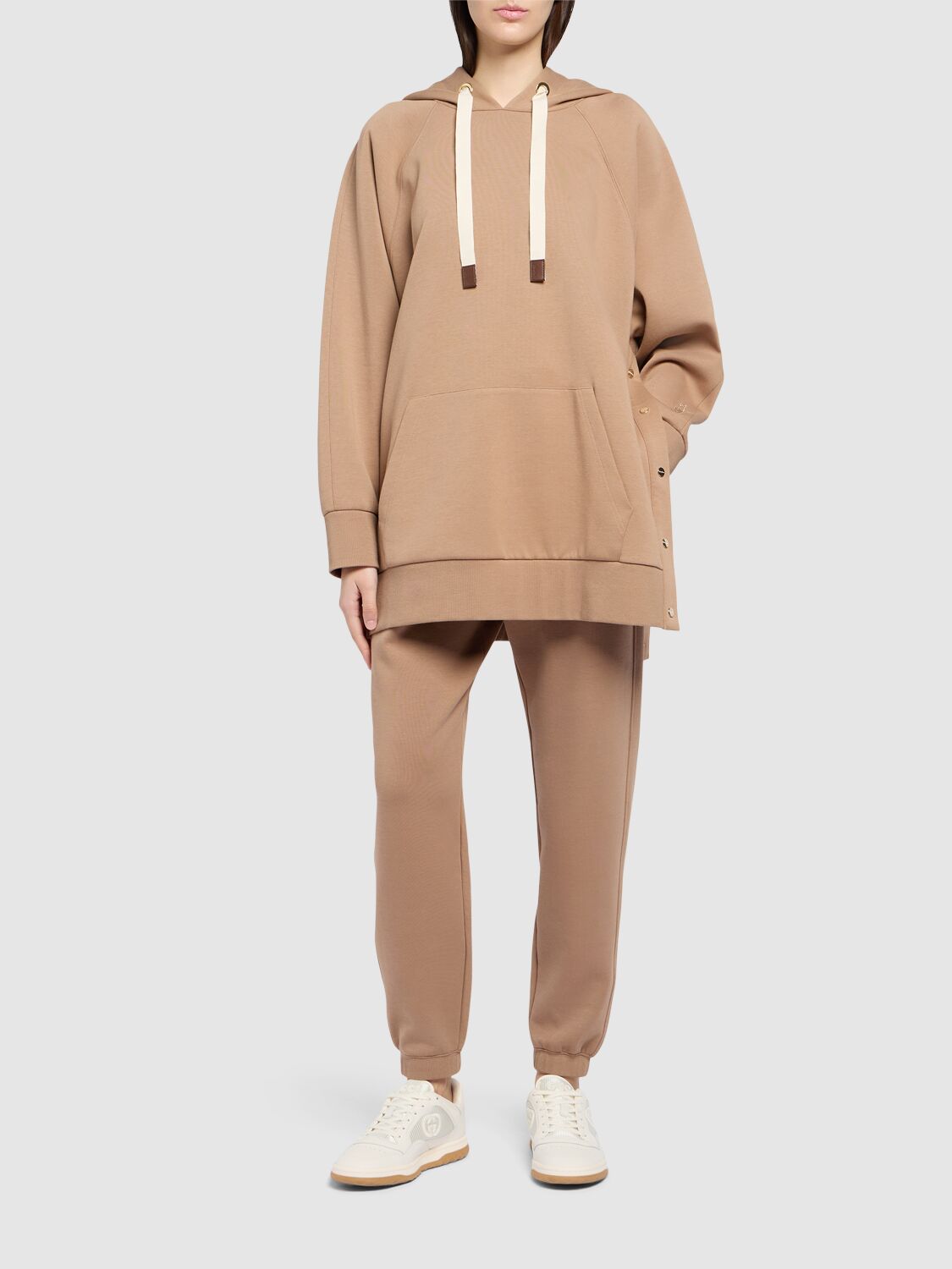 Shop 's Max Mara Ospite Jersey Hoodie In Beige