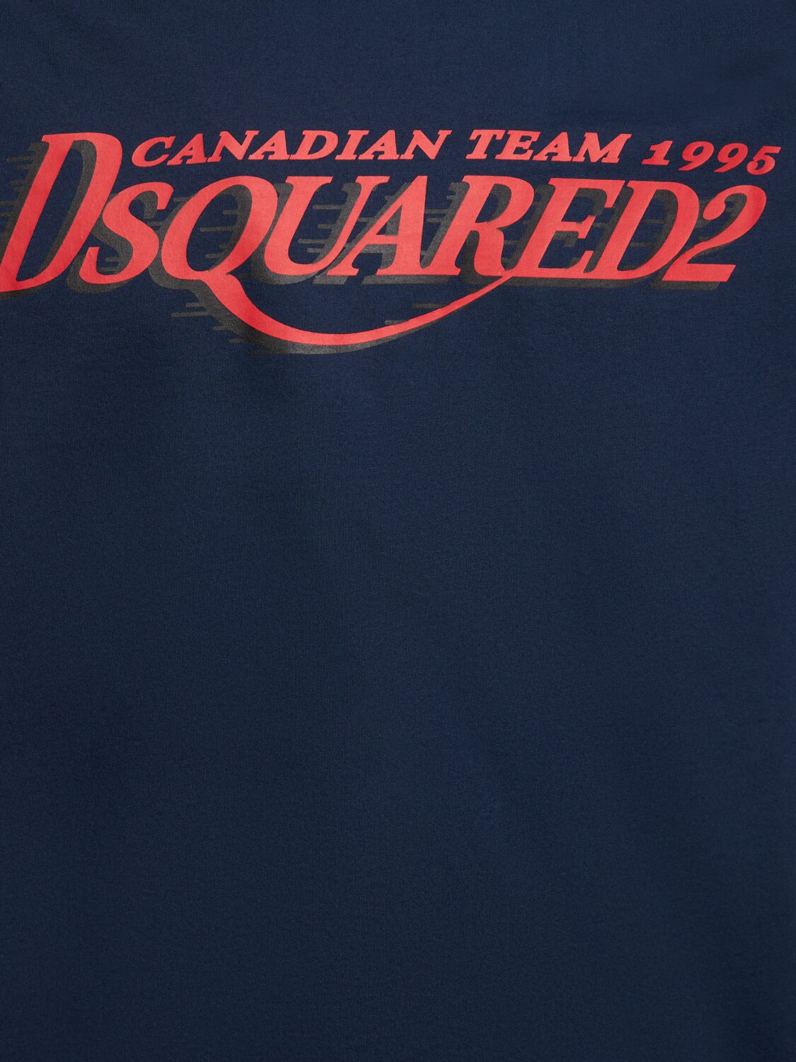 Shop Dsquared2 Logo Printed Cotton T-shirt In Navy