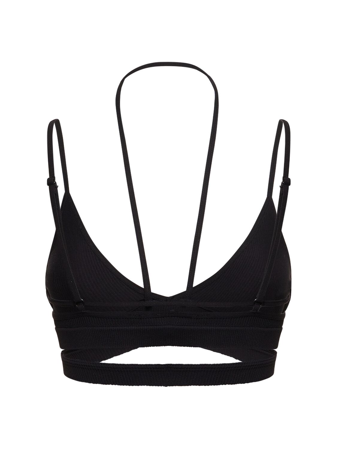 Shop Andreädamo Ribbed Jersey Double Bra In Schwarz