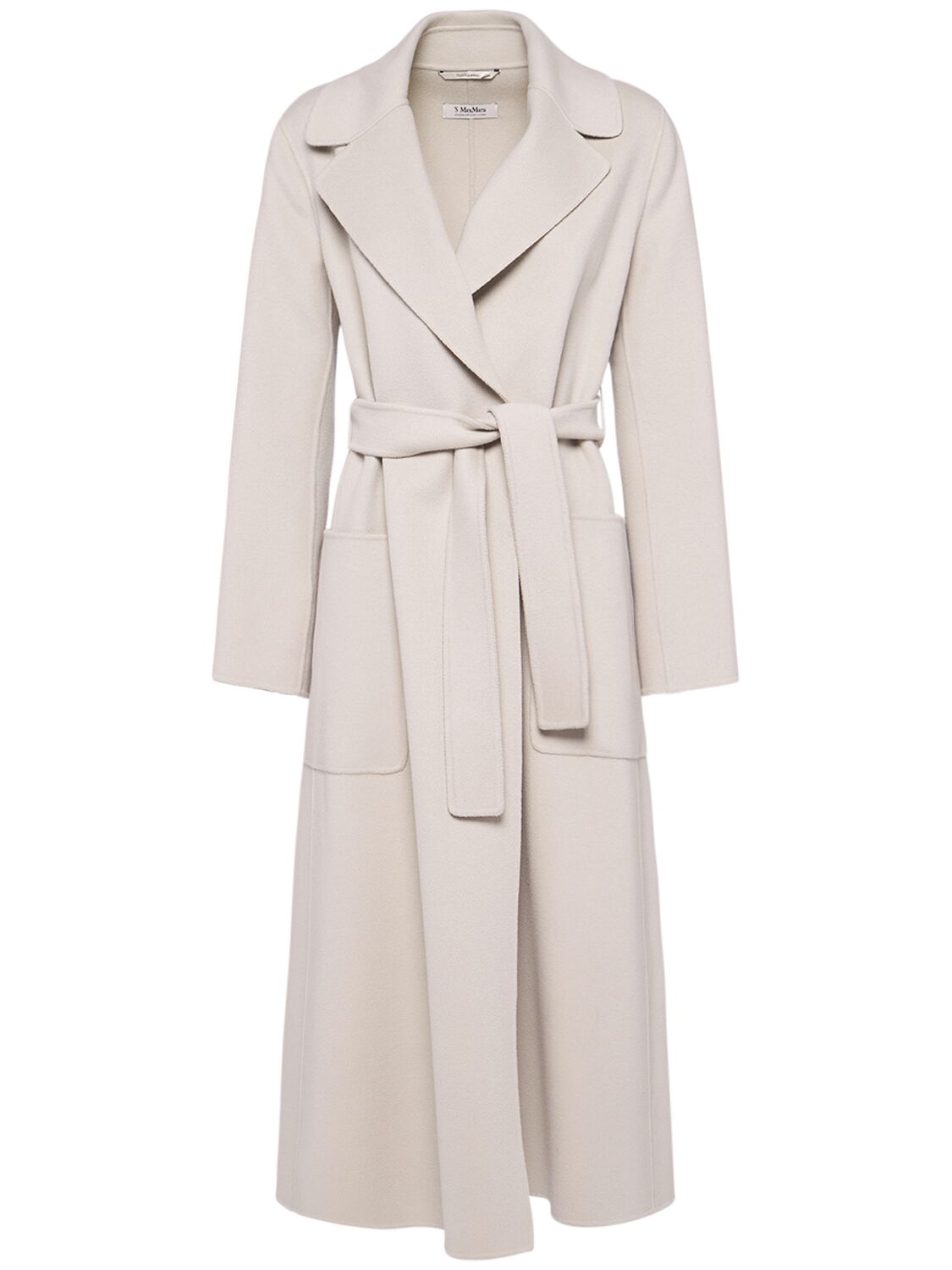 Shop 's Max Mara Paolore Belted Wool Long Coat In Beige