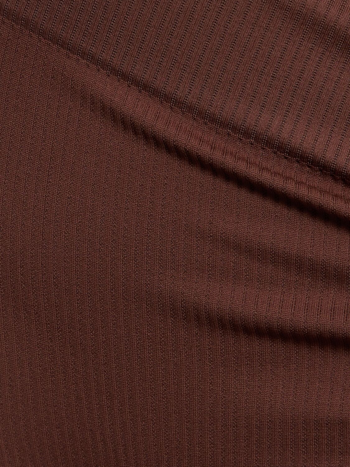 Andreädamo Brown Ribbed Open Toe Leggings In Brown