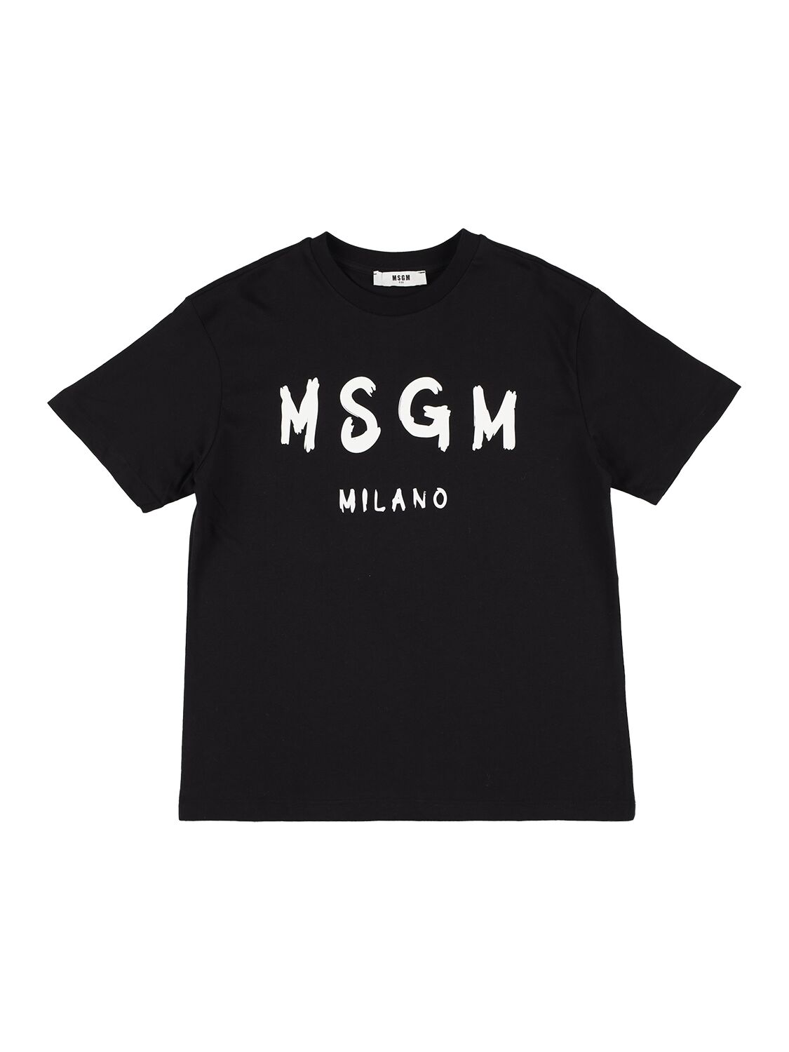 Msgm Kids' T-shirt Aus Baumwolljersey Mit Logo In Schwarz