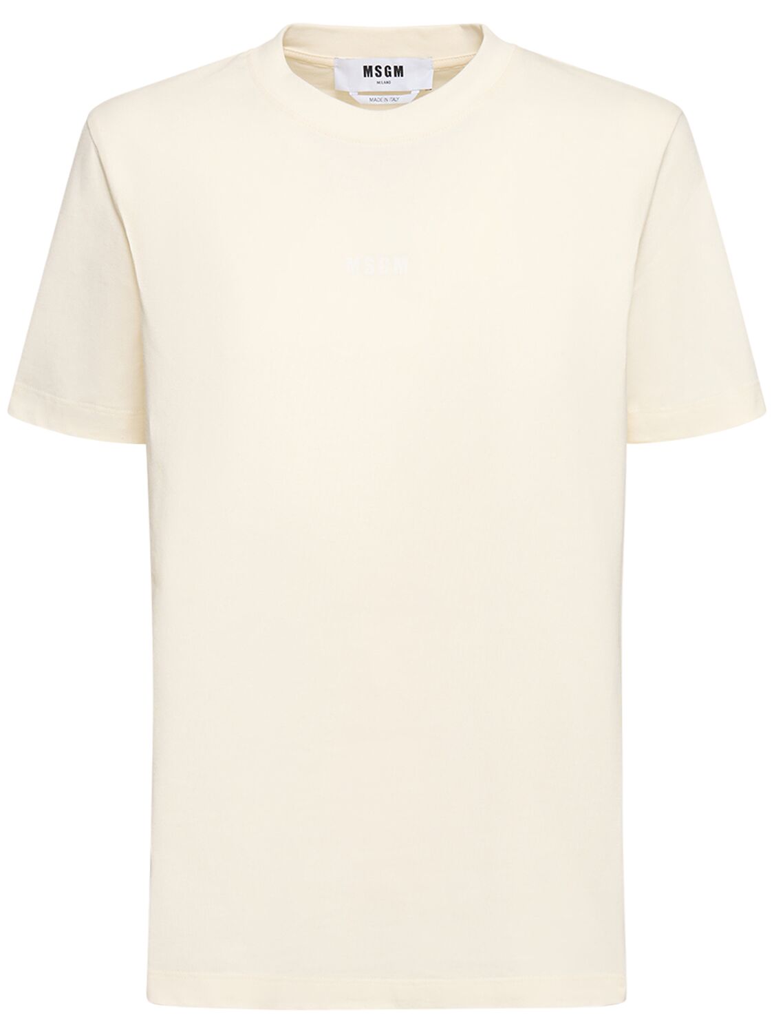 Msgm Logo Cotton T-shirt In Off White
