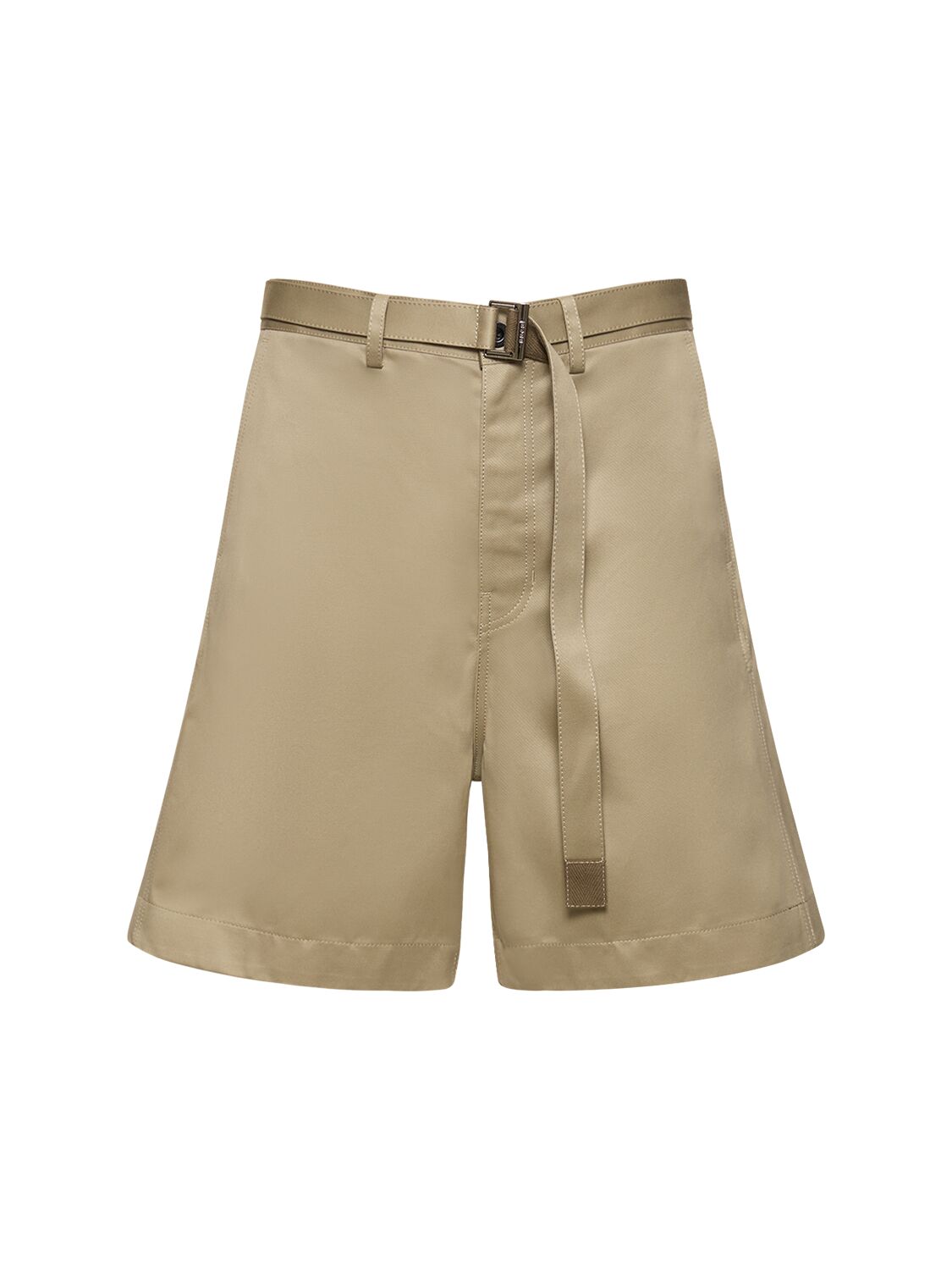 Shop Sacai Cotton Chino Shorts In Beige