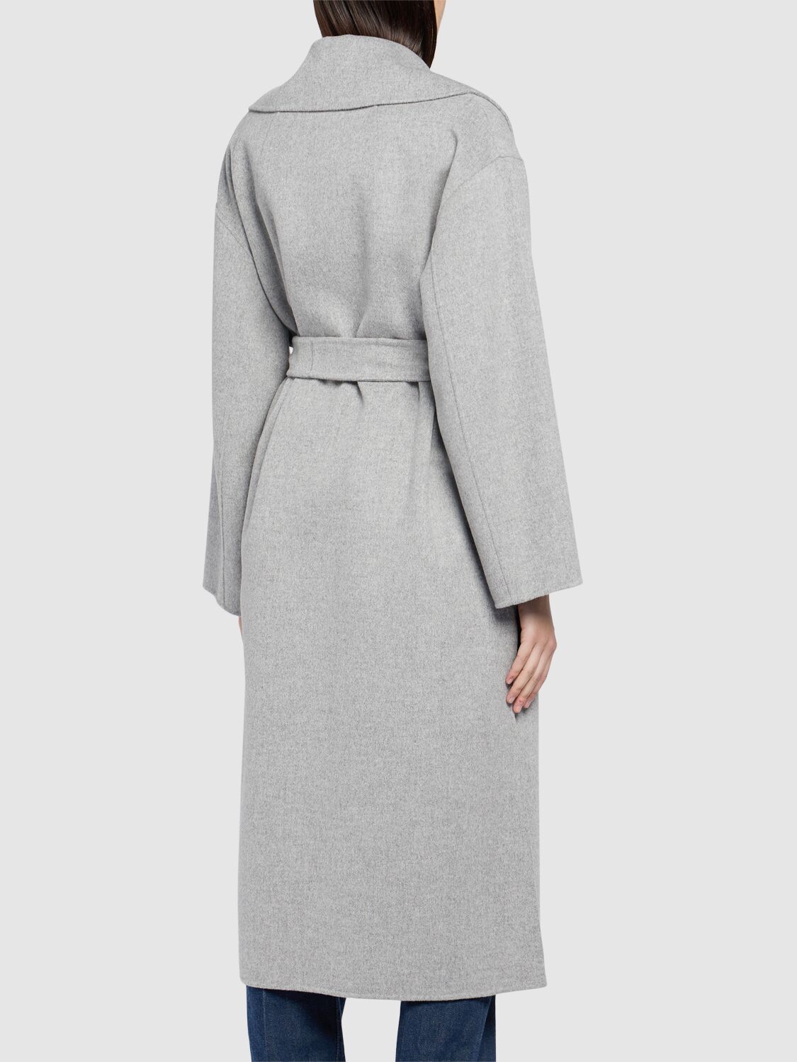 Shop 's Max Mara Olanda Wool Belted Coat In Grey