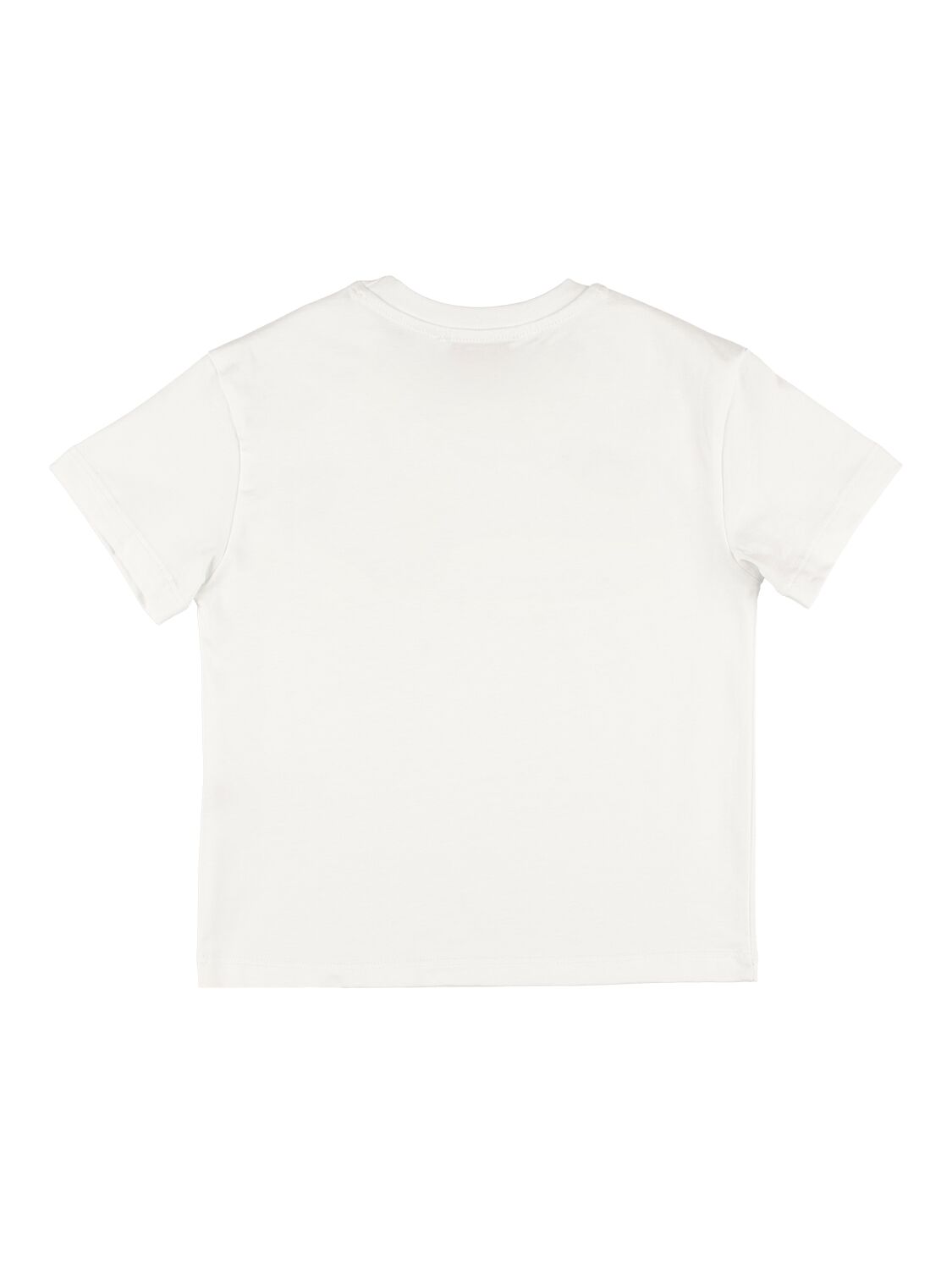 Shop Msgm Printed Logo Cotton Jersey T-shirt In White