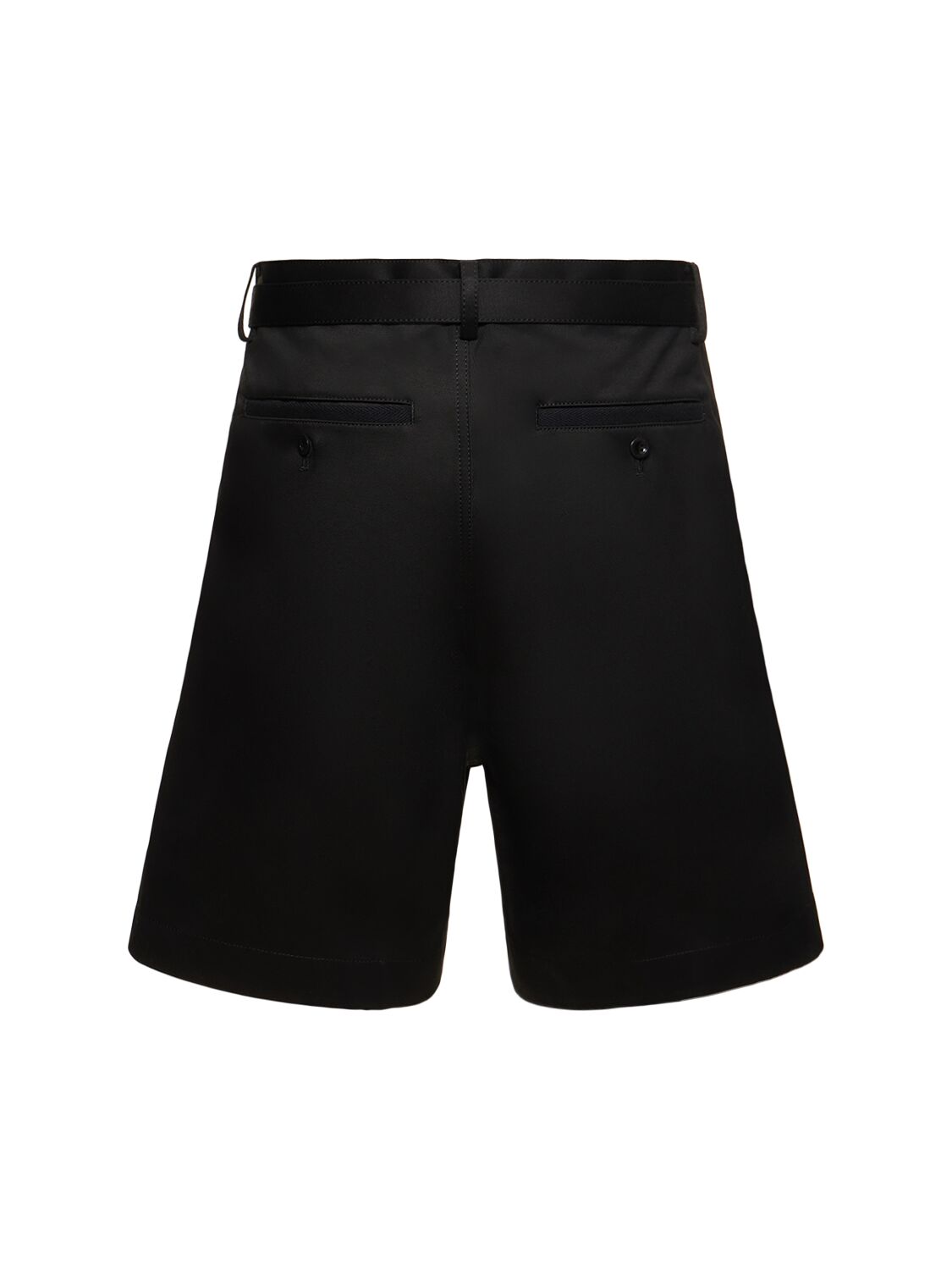 Shop Sacai Cotton Chino Shorts In Black