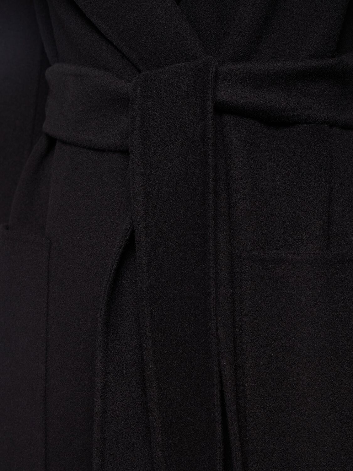 Shop 's Max Mara Paolore Belted Wool Long Coat In Black