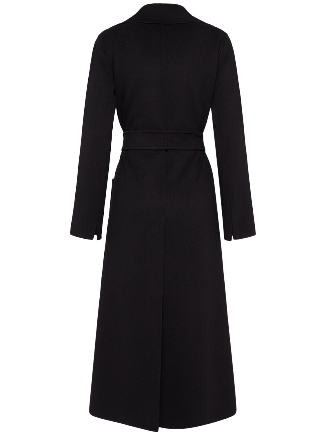 Shop 's Max Mara Paolore Belted Wool Long Coat In Black