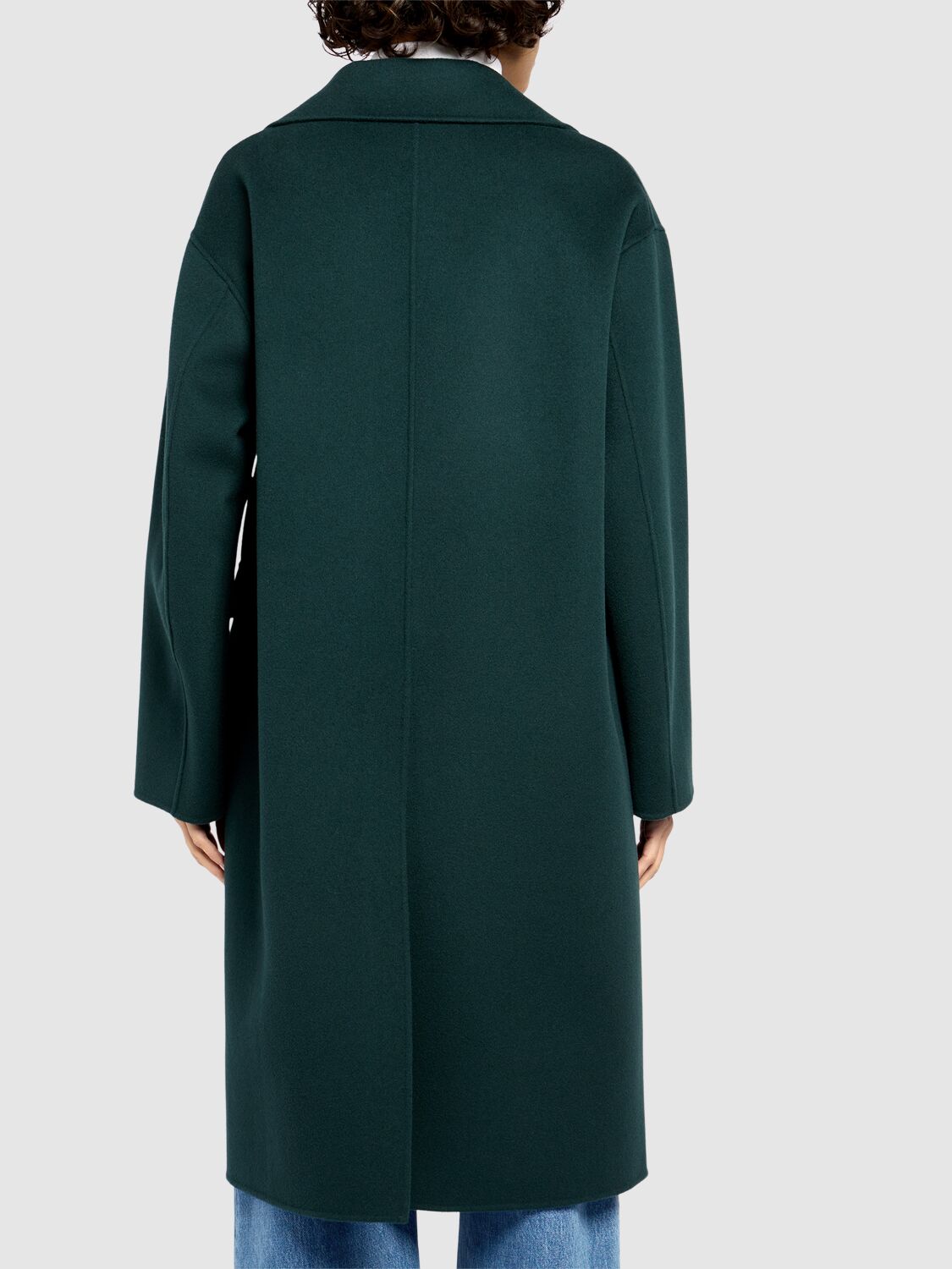 Shop 's Max Mara Oliver Double Breasted Wool Coat In Dark Green