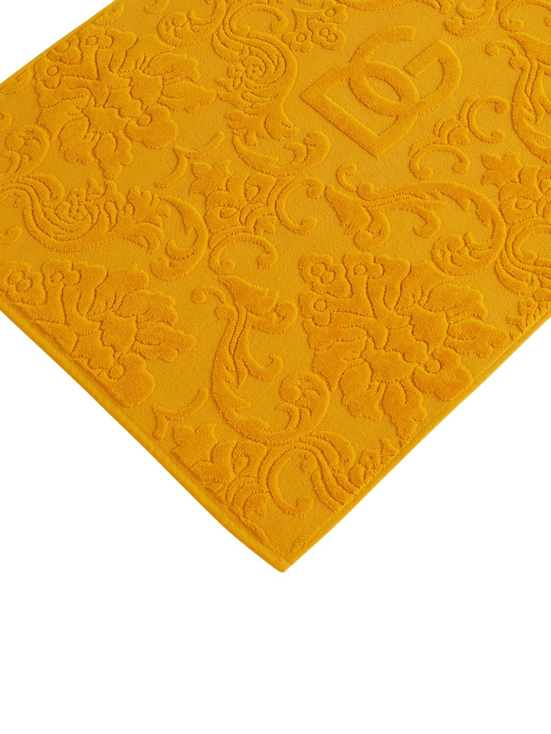 Shop Dolce & Gabbana Cotton Terry Bathmat In Yellow