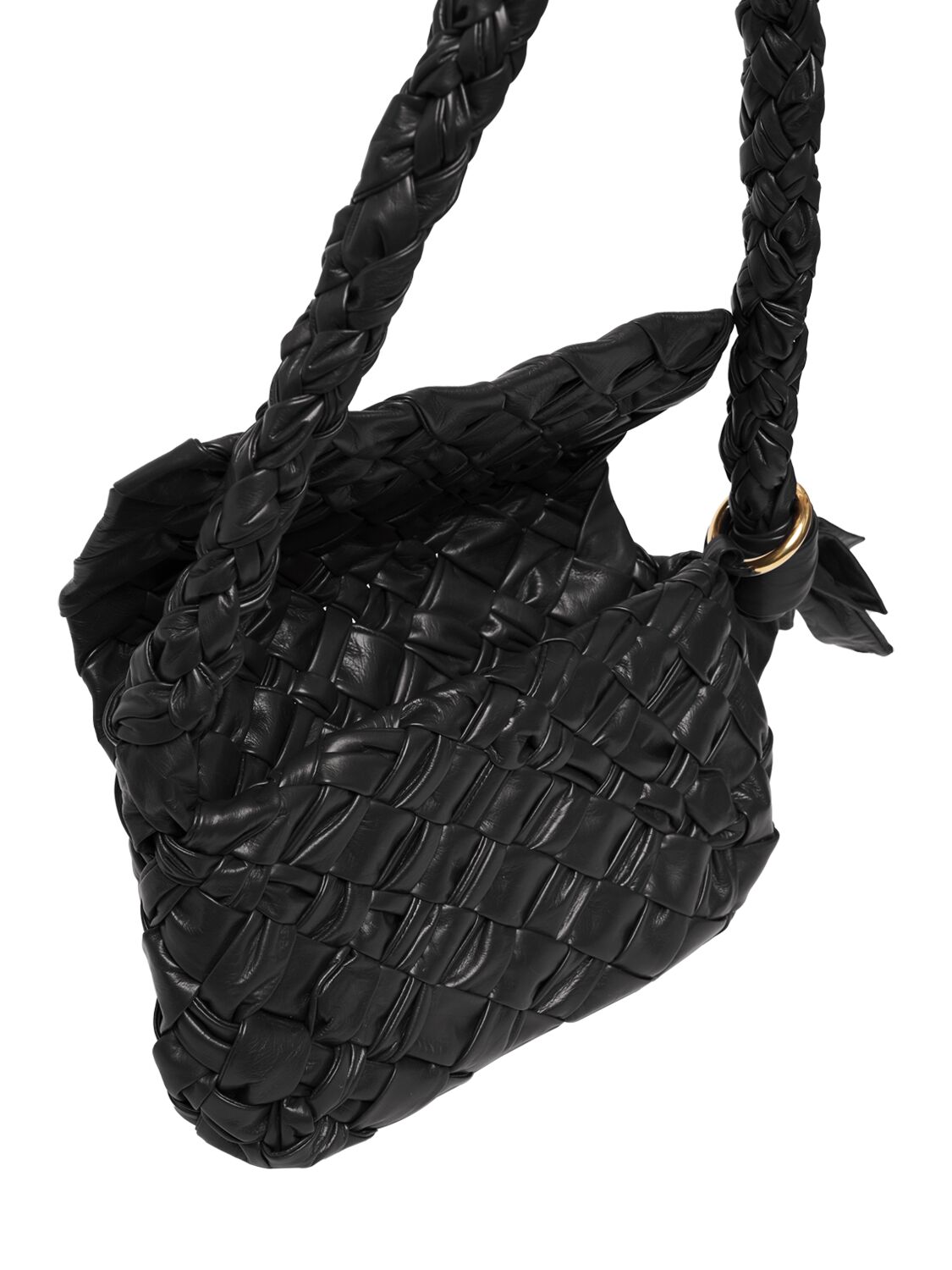 Shop Bottega Veneta Kalimero Città Leather Shoulder Bag In Black