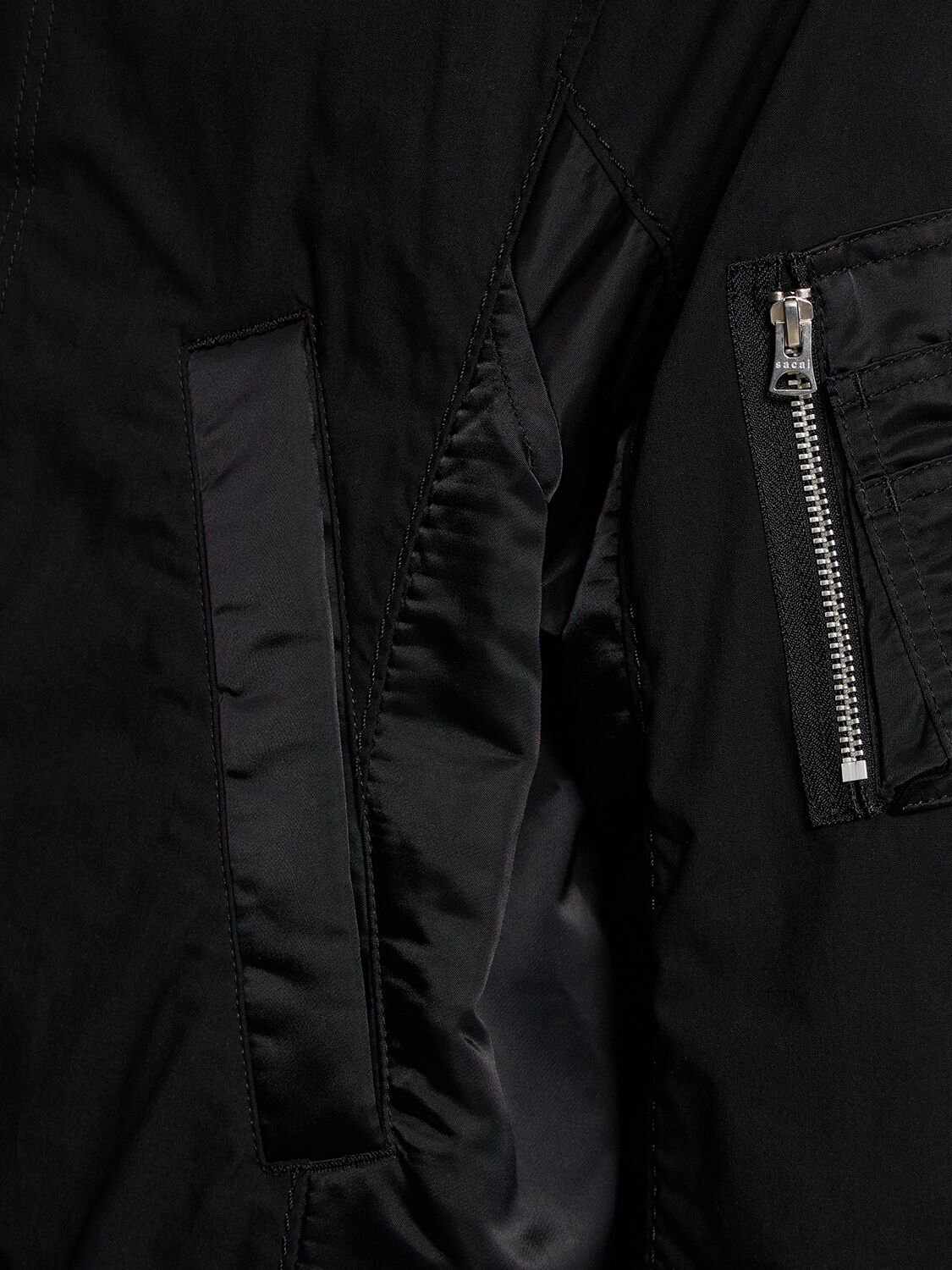 Shop Sacai Military Coat In Black