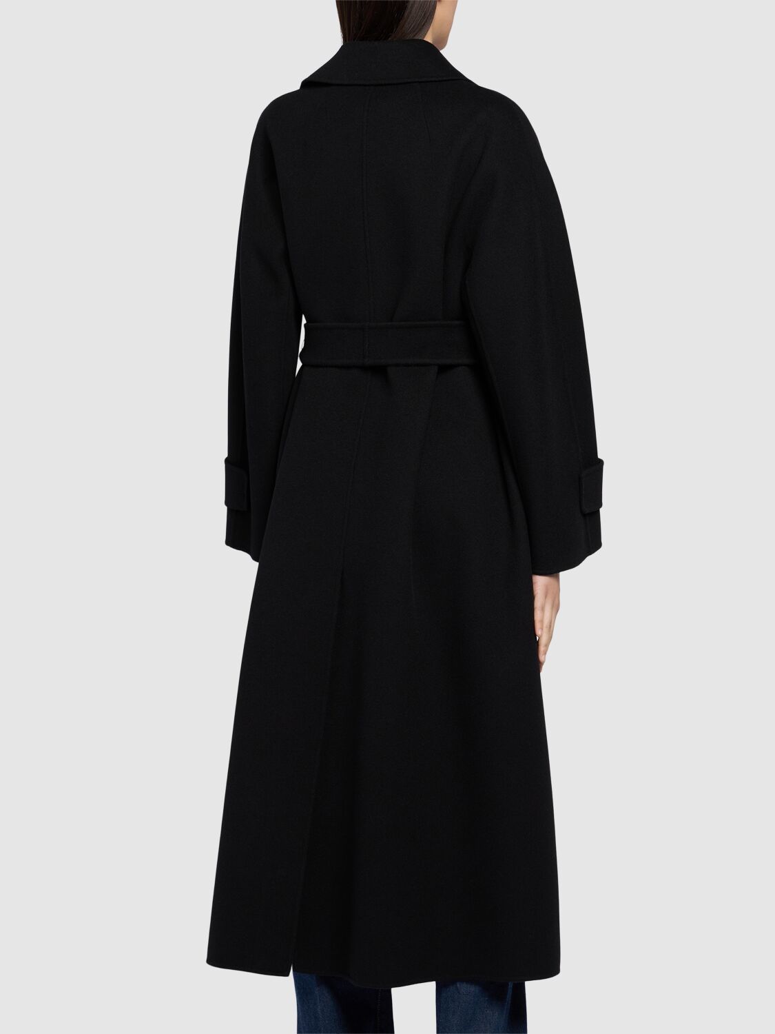 Shop 's Max Mara Hester Wool Trench Coat In Black