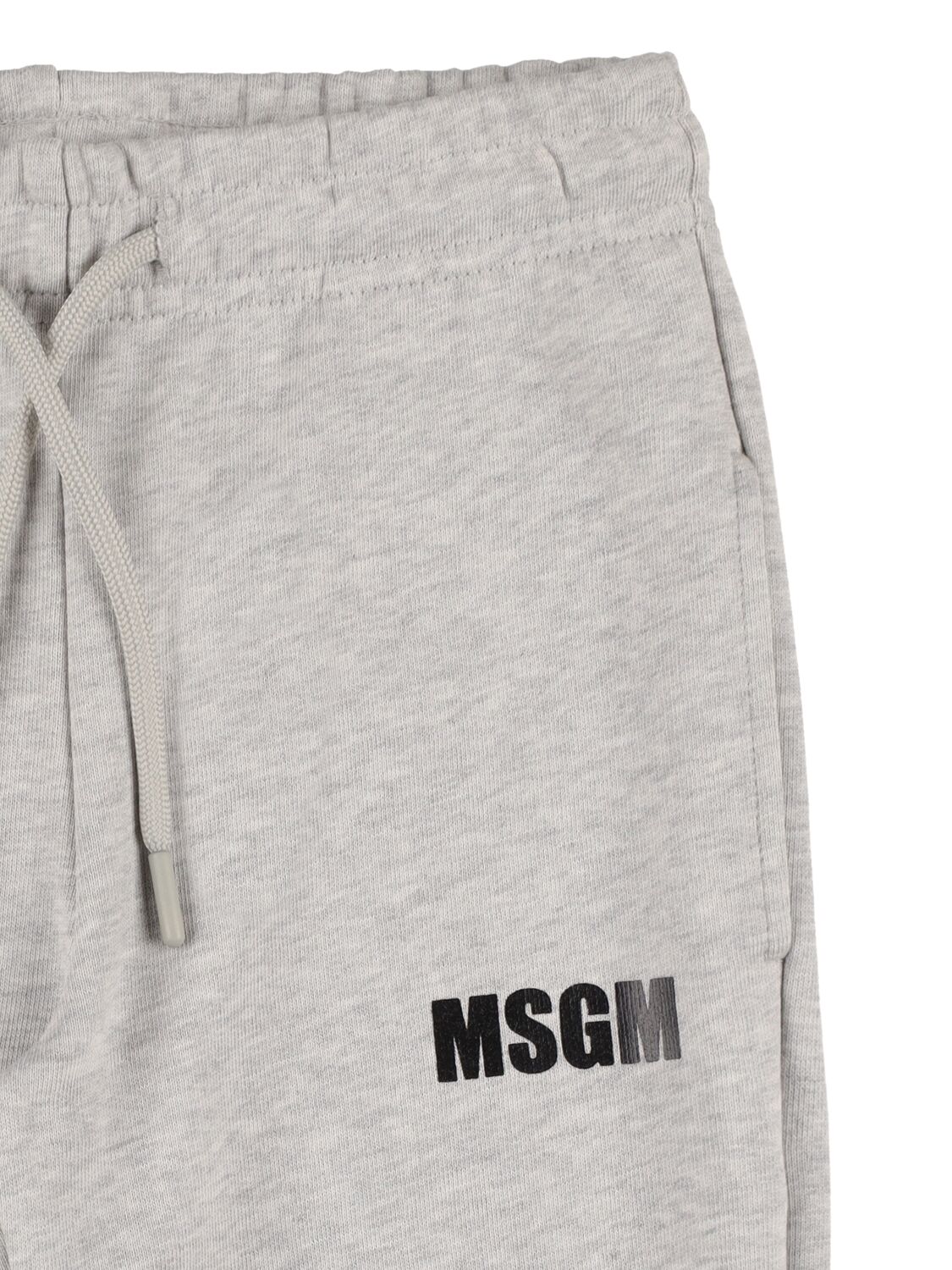 Shop Msgm Cotton Sweatpants In Grey