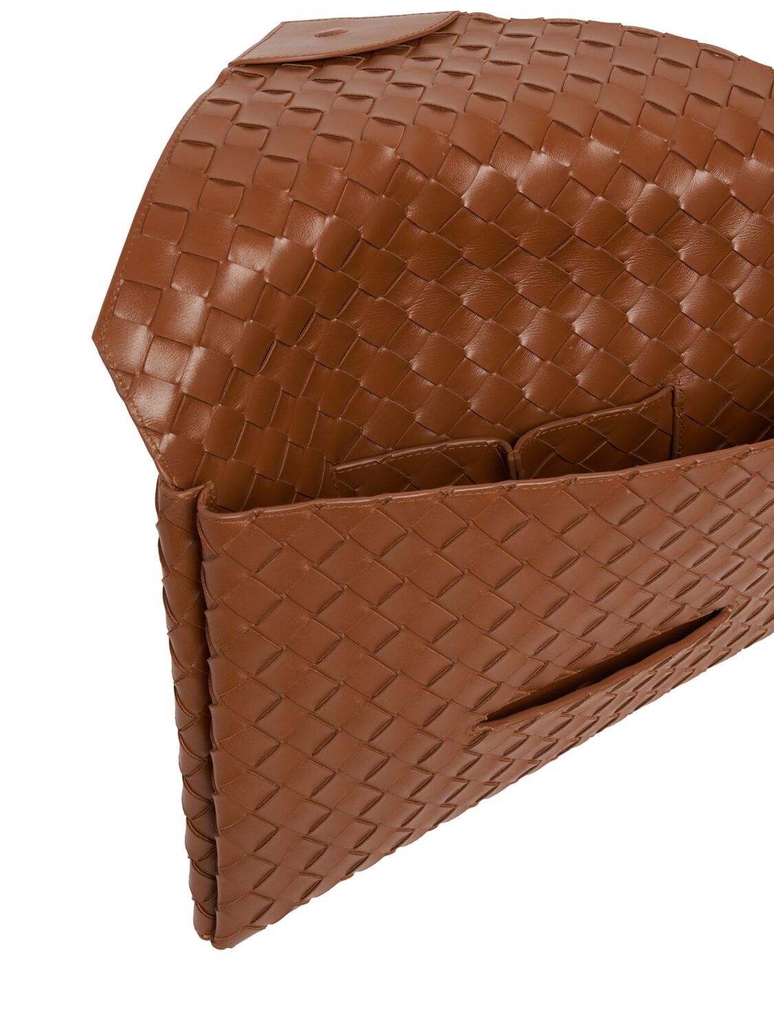 Shop Bottega Veneta Large Origami Leather Envelope Pouch In Cognac
