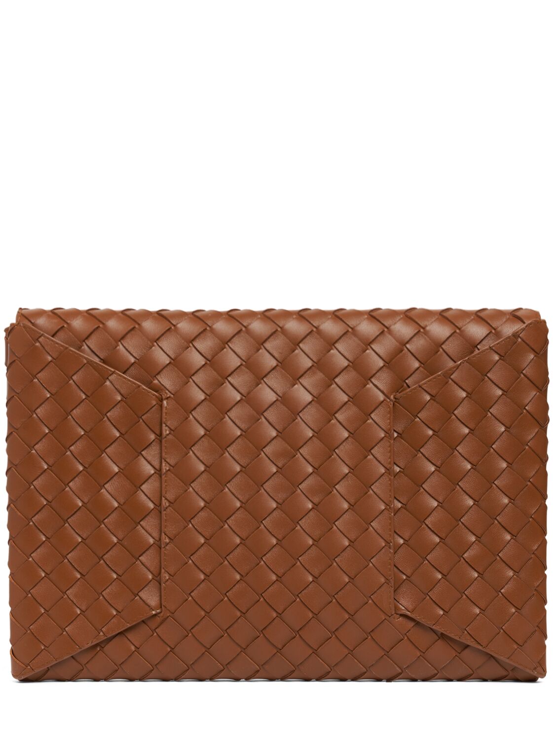Shop Bottega Veneta Large Origami Leather Envelope Pouch In Cognac