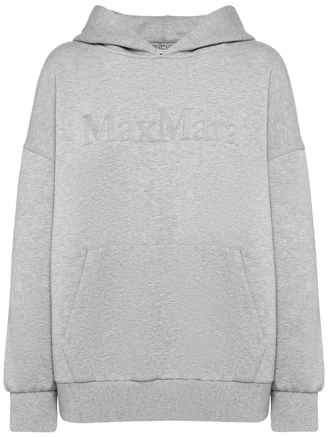 S Max Mara Hooded Knitwear With Front Pouch Pocket In Grey
