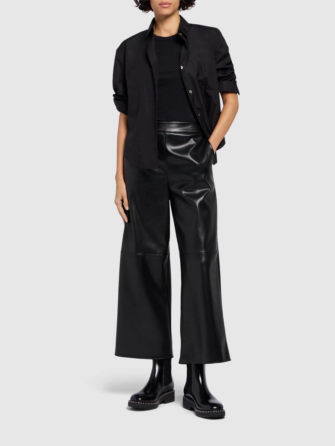 Shop 's Max Mara Luciana Faux Leather Pants In Black