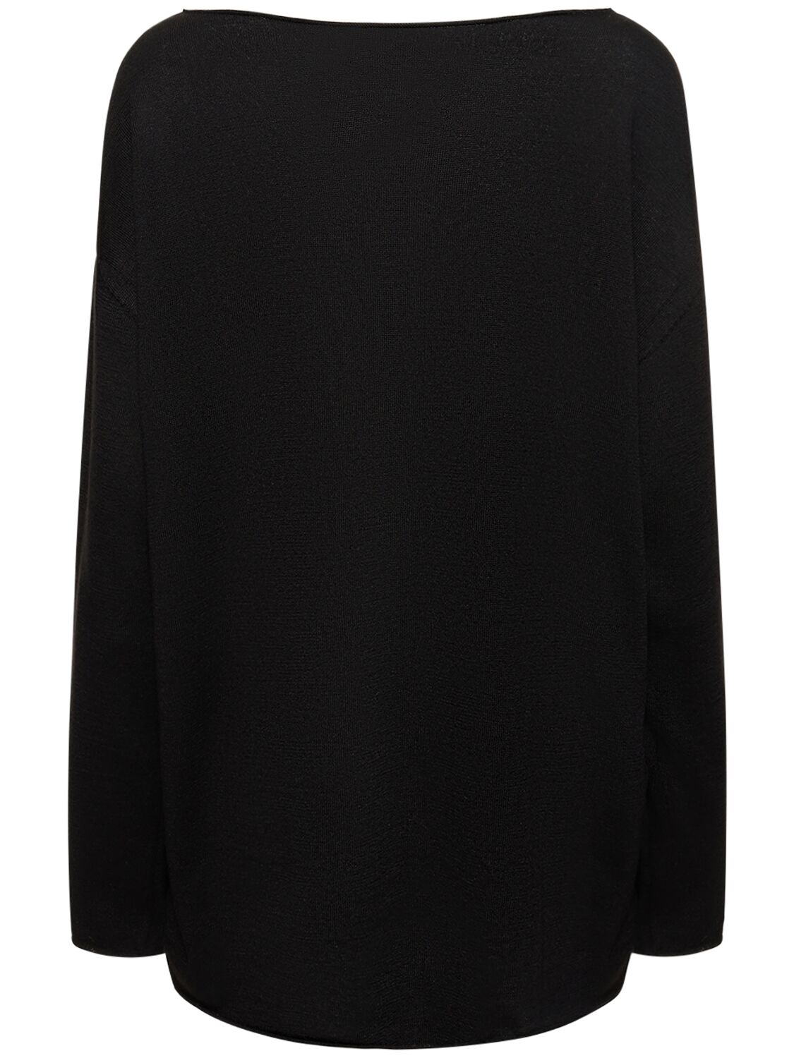 Shop Yohji Yamamoto Oversize Jersey Boatneck Sweater In Black,white