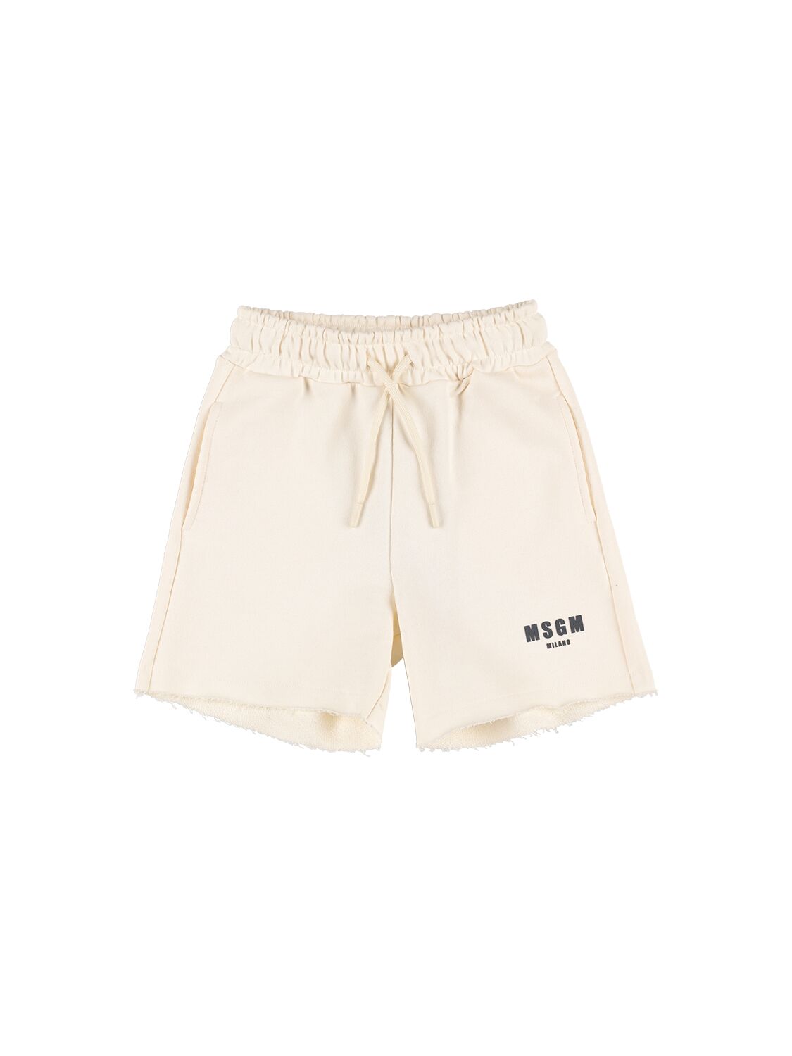 Msgm Kids' Cotton Sweat Shorts In 화이트