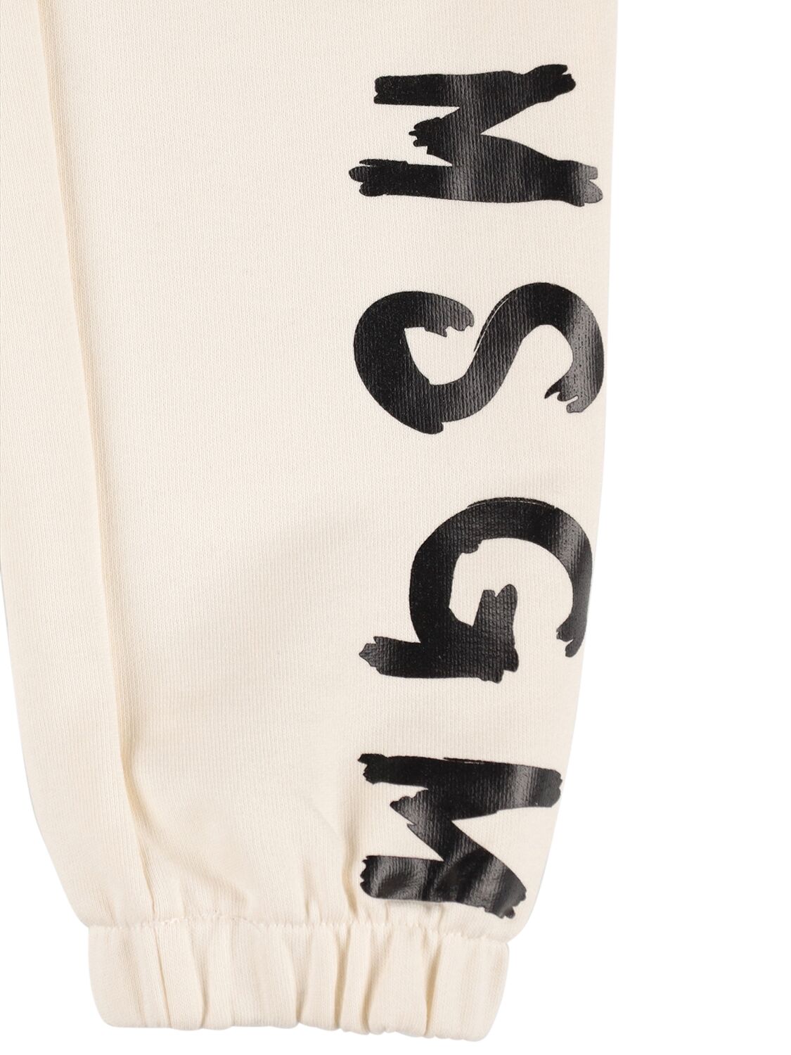 Shop Msgm Cotton Sweatpants In White