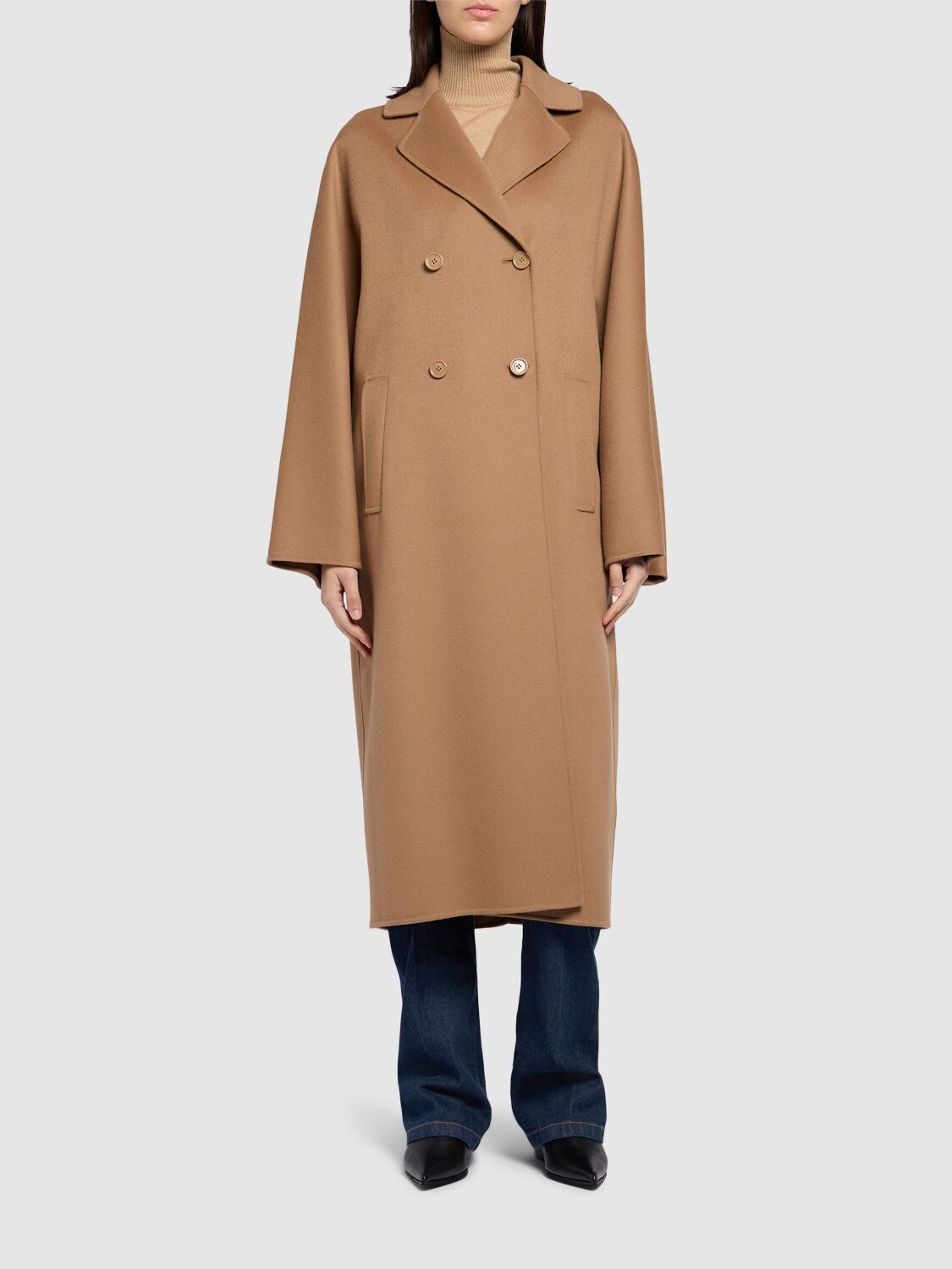 Shop 's Max Mara Capi Wool Long Coat In Beige