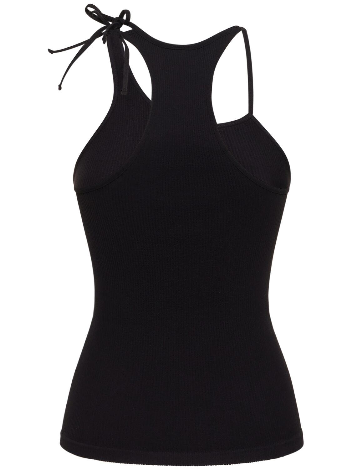 Shop Andreädamo Ribbed Jersey Tank Top In Black