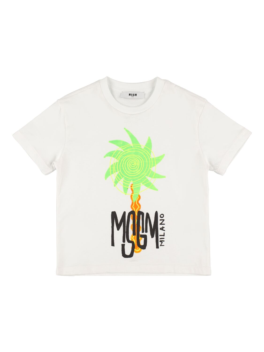 Msgm Kids' Cotton Jersey T-shirt In White