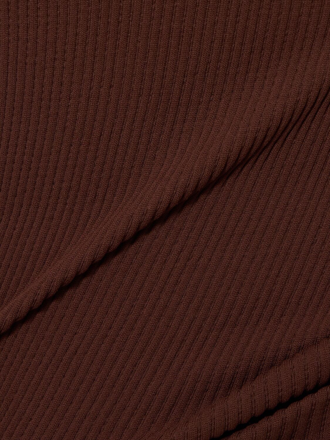 Andreädamo Asymmetric Ribbed Tank Top In Brown