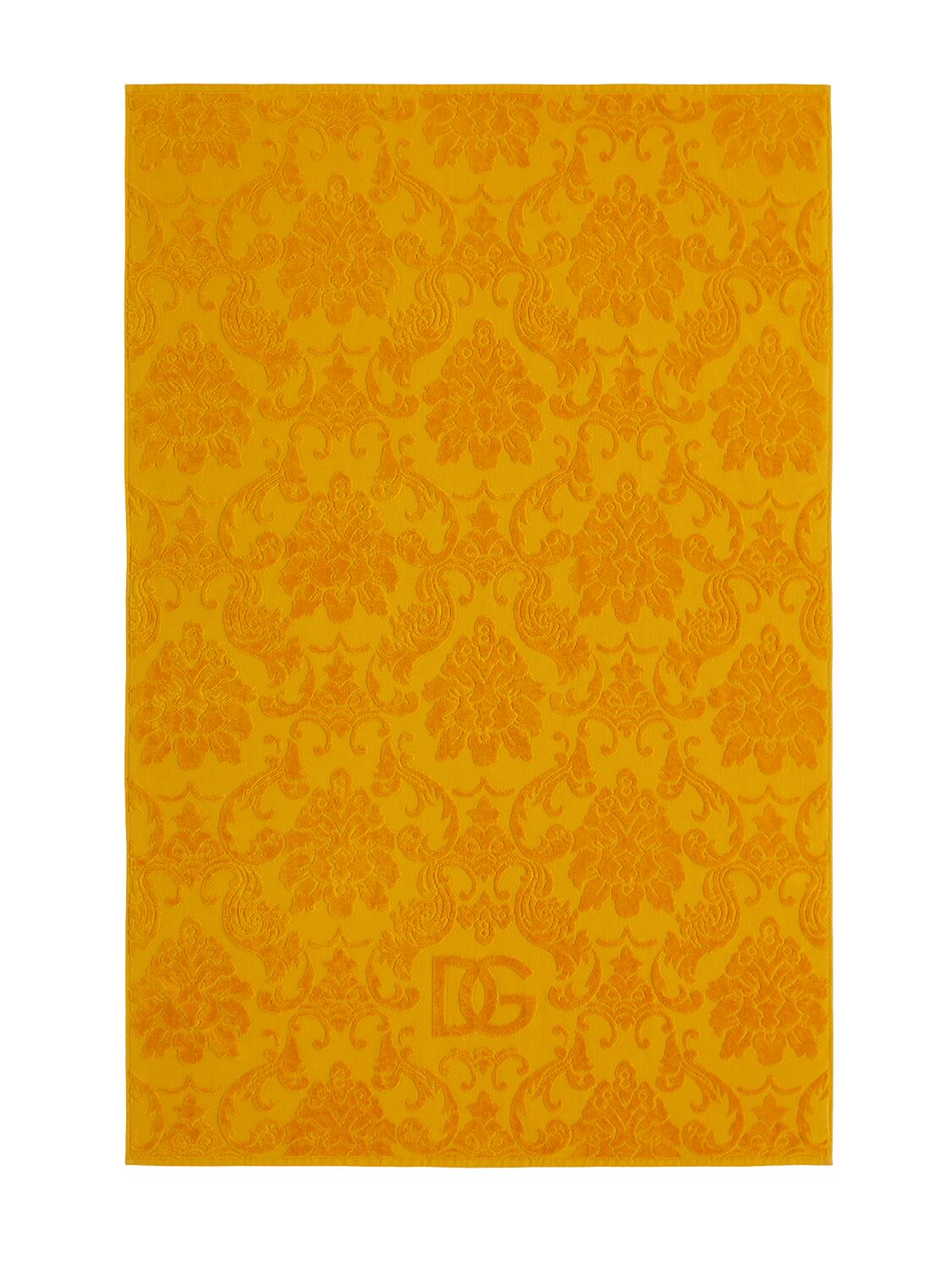 Shop Dolce & Gabbana Set Of 5 Cotton Jacquard Towels In Yellow