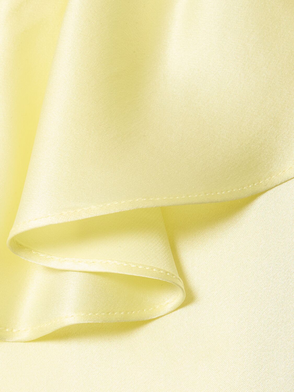 Shop Alessandra Rich Silk Satin Short Sleeve Long Dress In Light Yellow