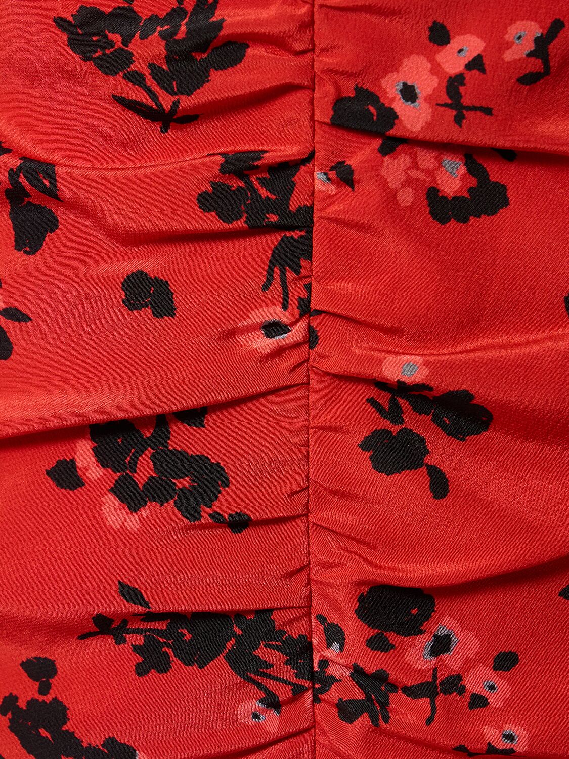 Shop Alessandra Rich Printed Silk High Neck Mini Dress In Red,black