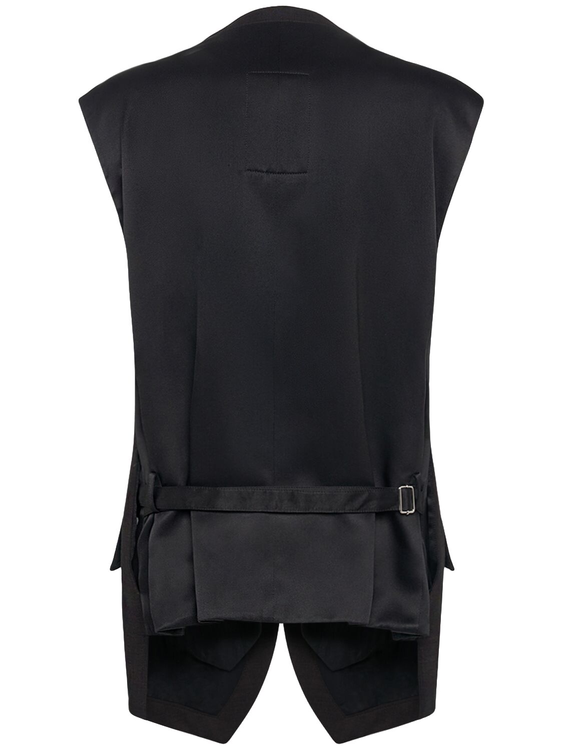 Shop Bottega Veneta Structured Cotton Mélange Double Gilet In Fondant,black