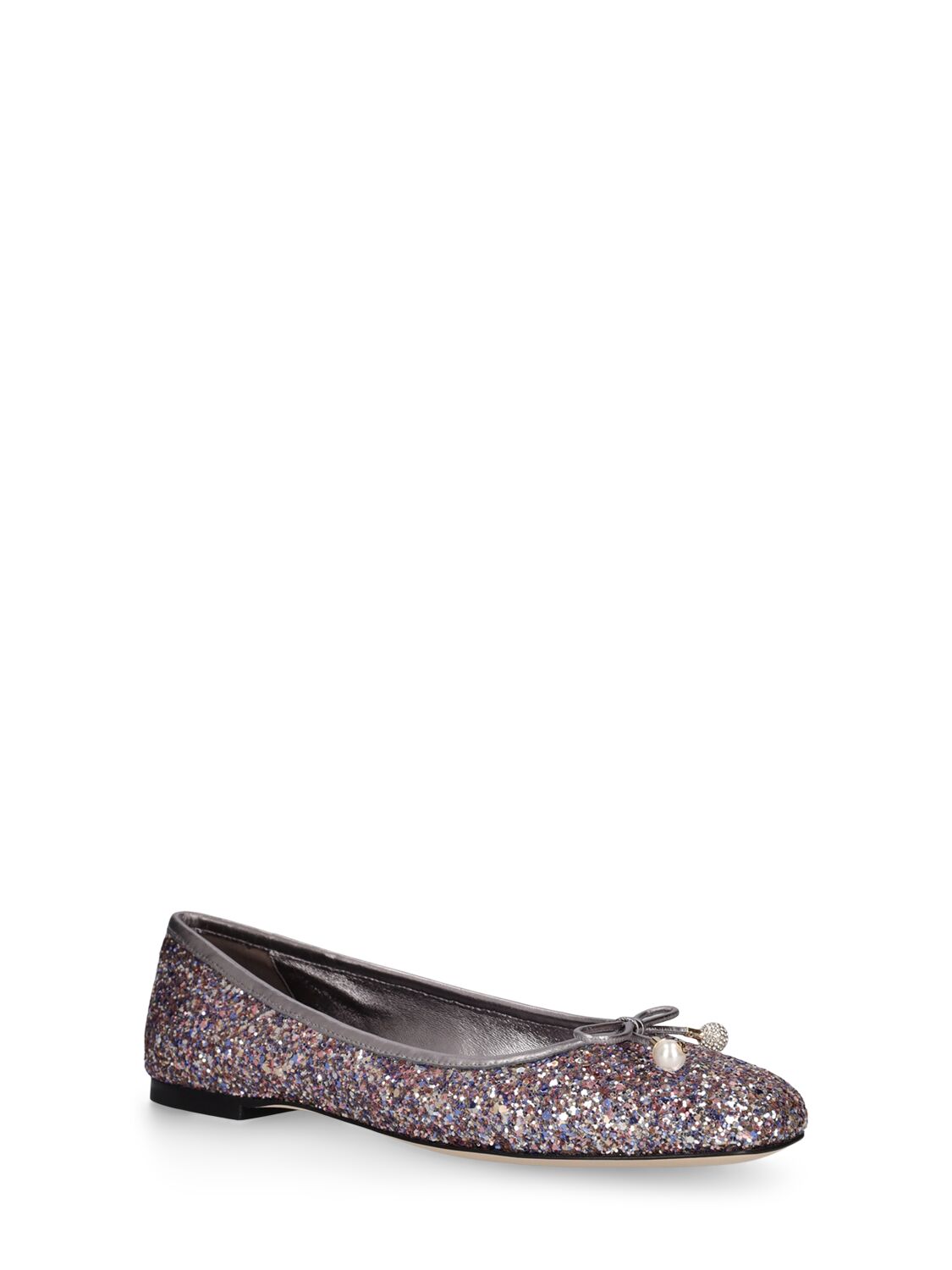 Shop Jimmy Choo 10mm Elme Glittered Ballerina Flats In Multicolor