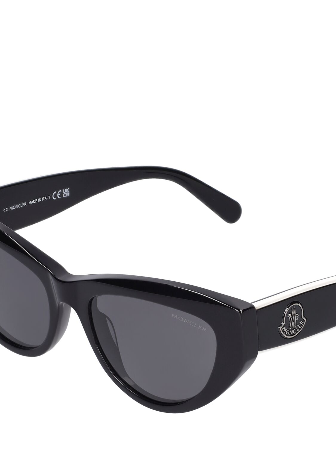 Shop Moncler Modd Cat-eye Acetate Sunglasses In Shiny Black