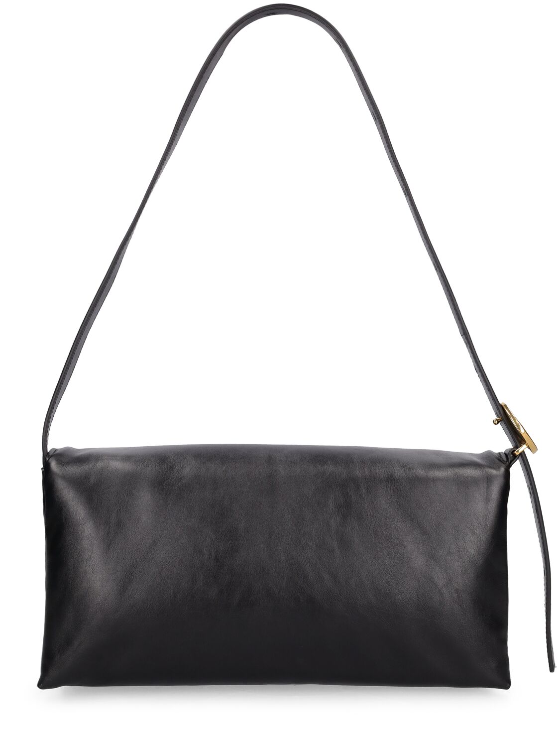 Shop Jil Sander Origami Leather Shoulder Bag In Black