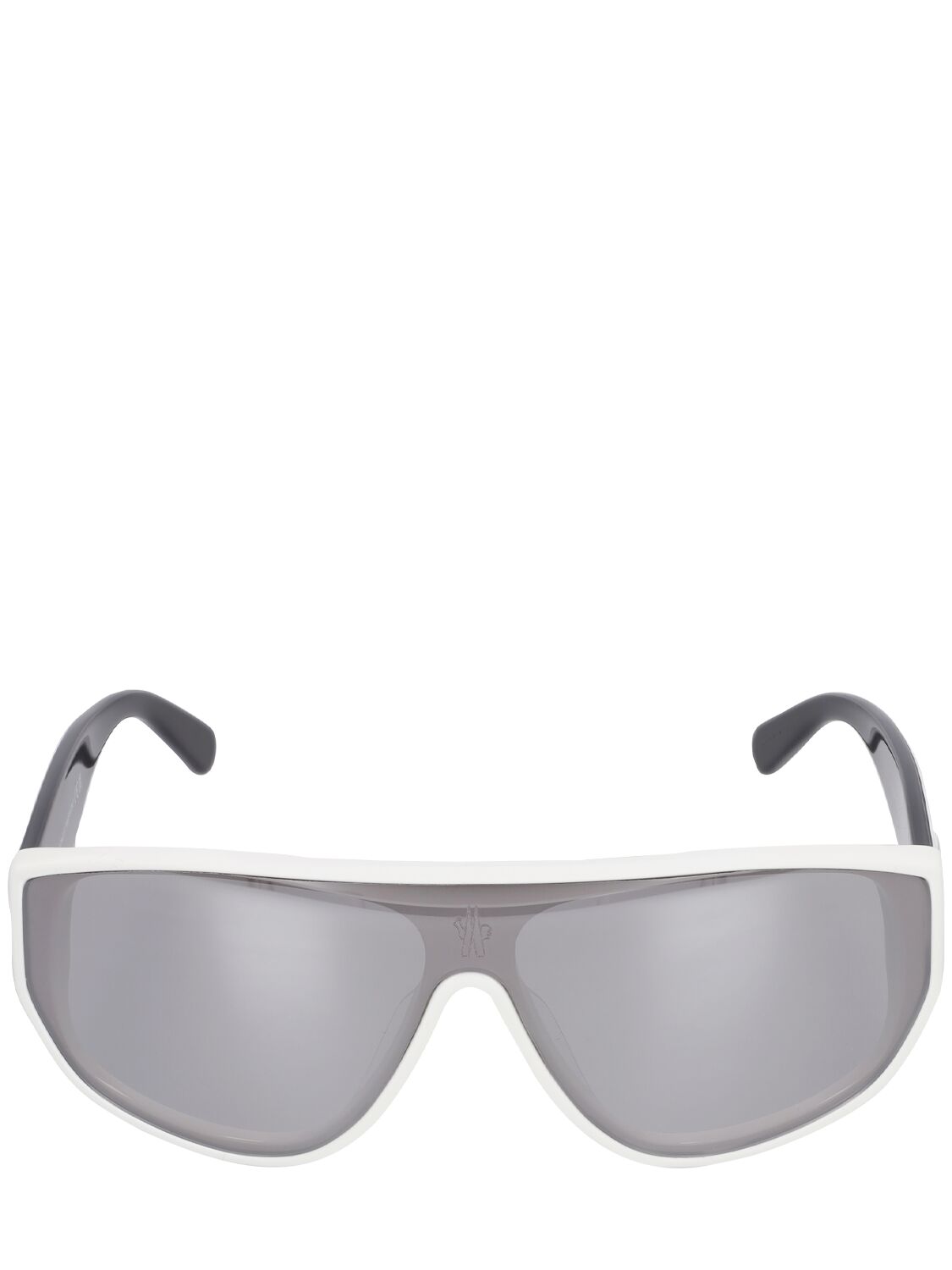 Moncler Tronn Shield Acetate Mask Sunglasses In Shiny White