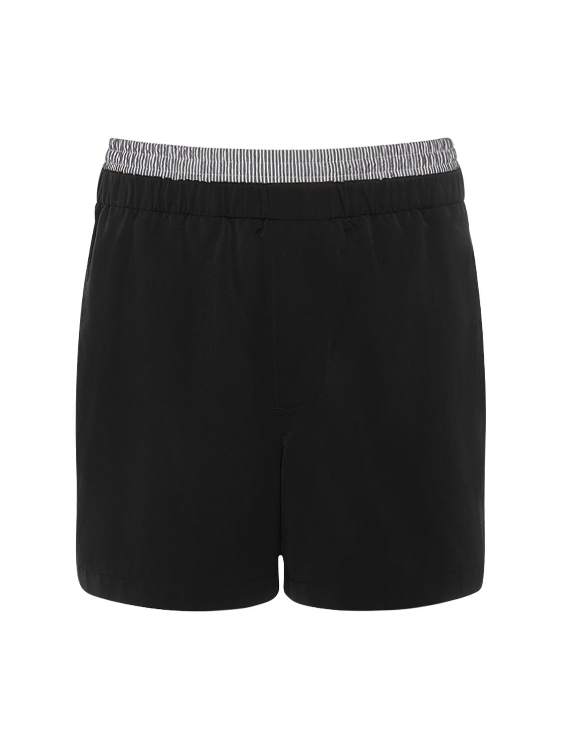 Bottega Veneta Double Layer Nylon Swim Shorts In 黑色