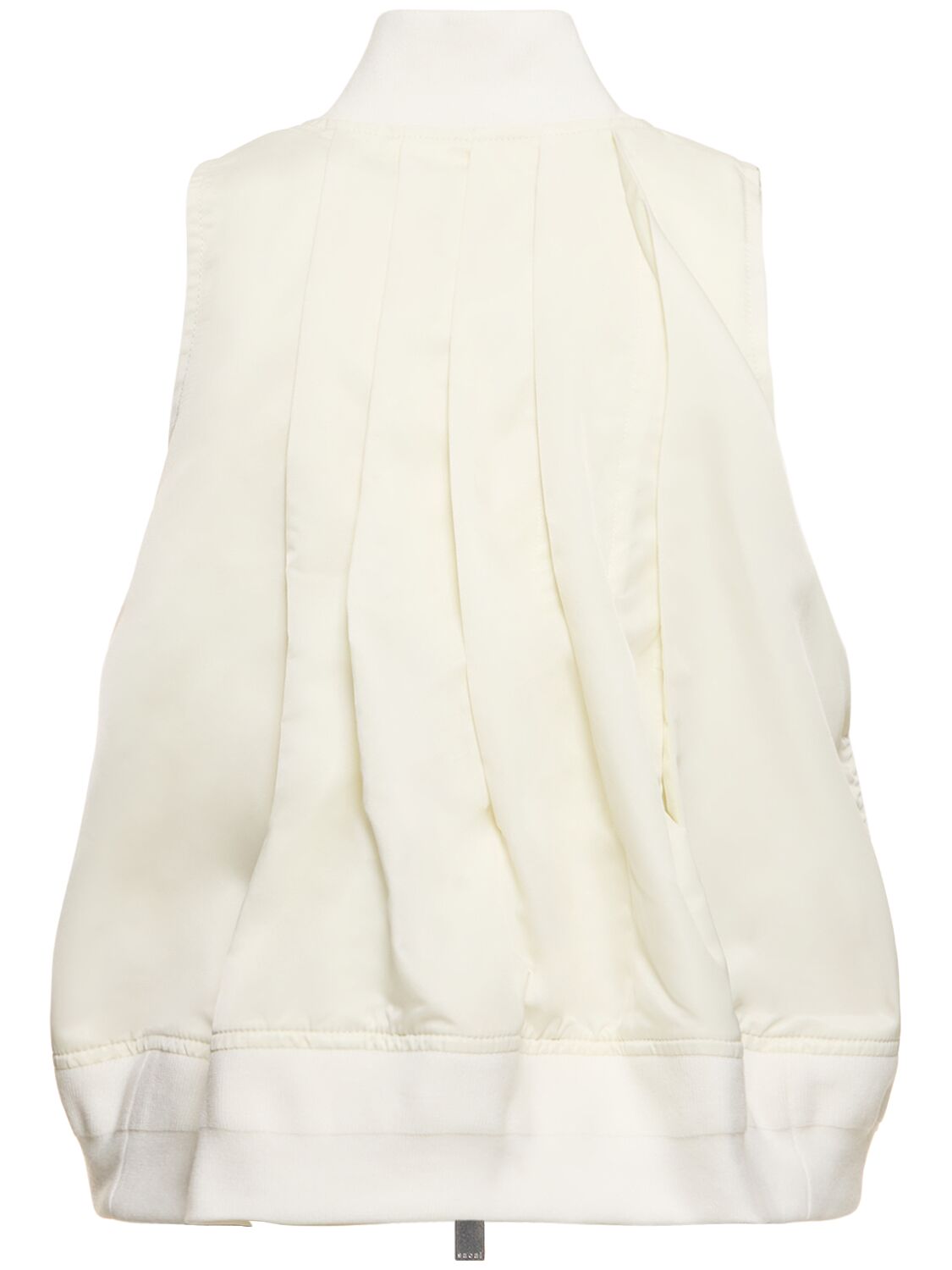 Shop Sacai Sleeveless Nylon Zip-up Jacket In Ivory