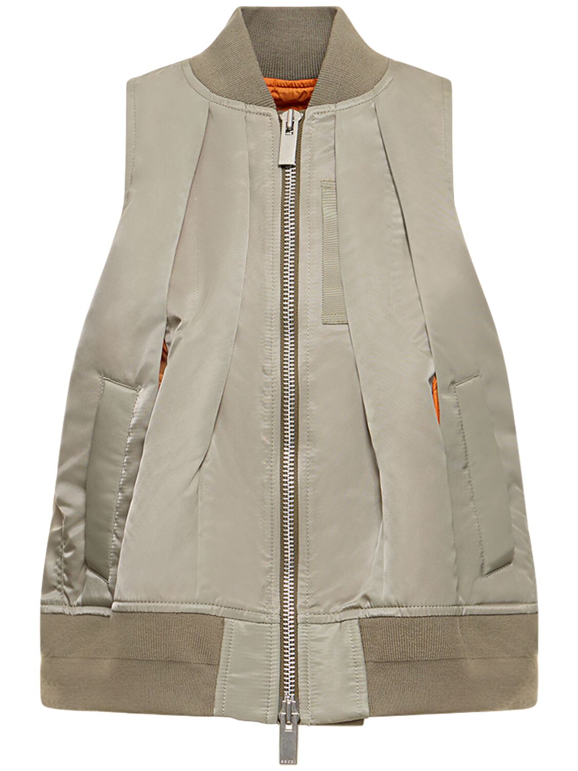 Sleeveless Nylon Zip-up Jacket