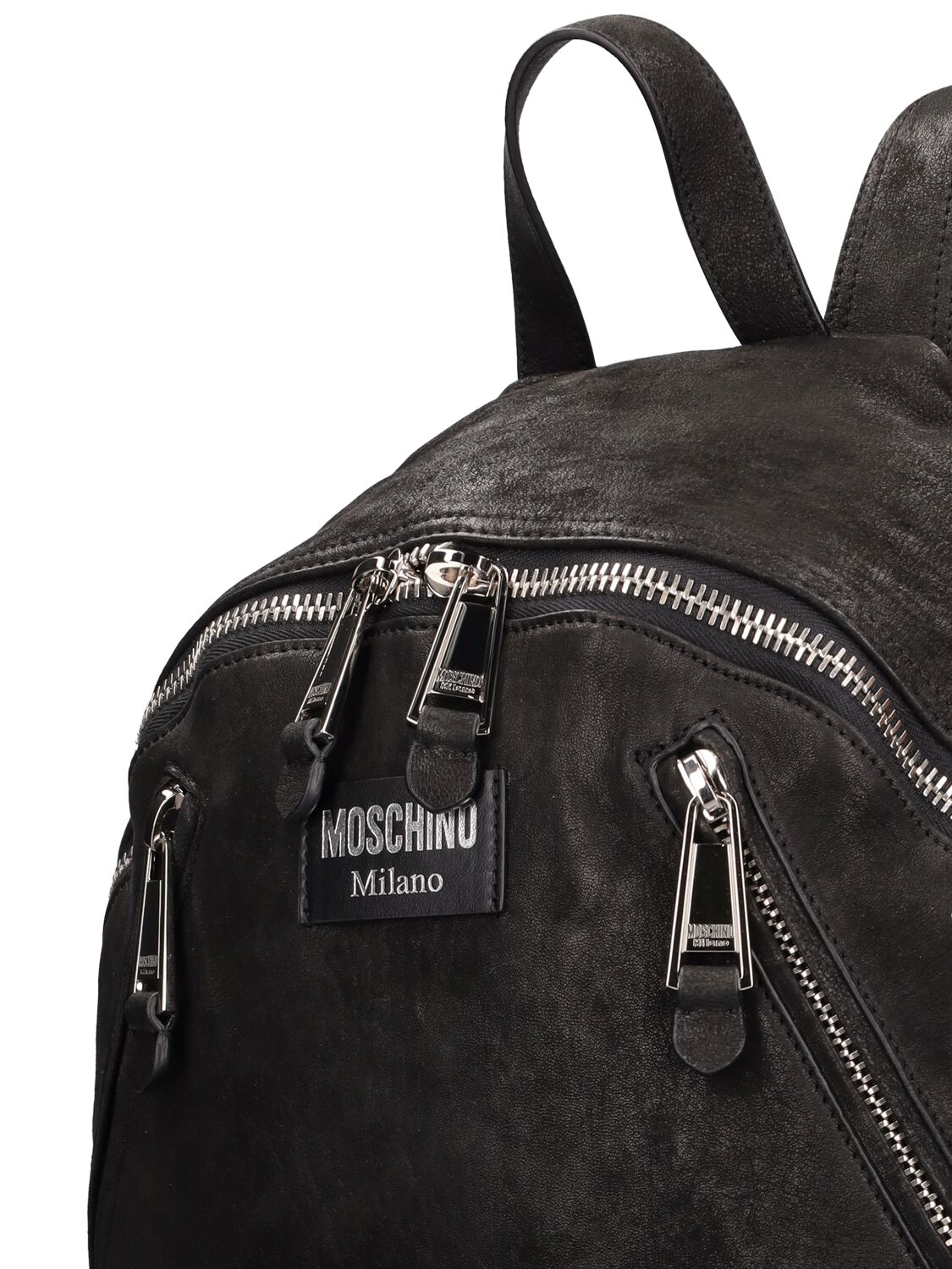 Shop Moschino Soft Nappa Leather Backpack In Black
