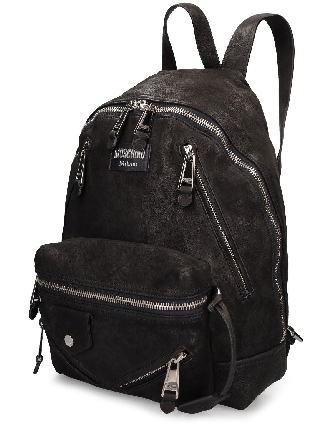 Shop Moschino Soft Nappa Leather Backpack In Black